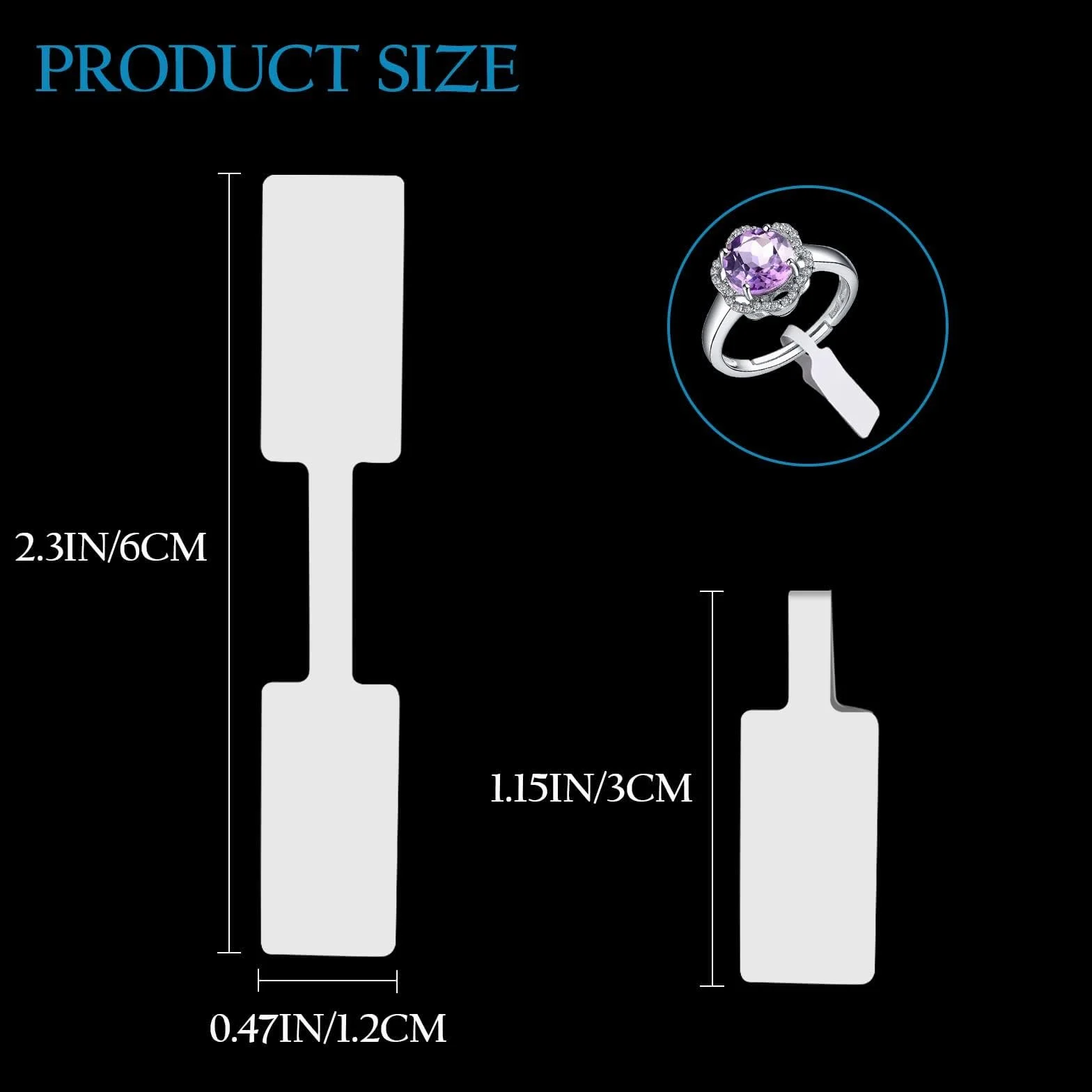 Etykiety cenowe na biżuterię 600 sztuk 12 mm x 26 mm samoprzylepne puste naklejki