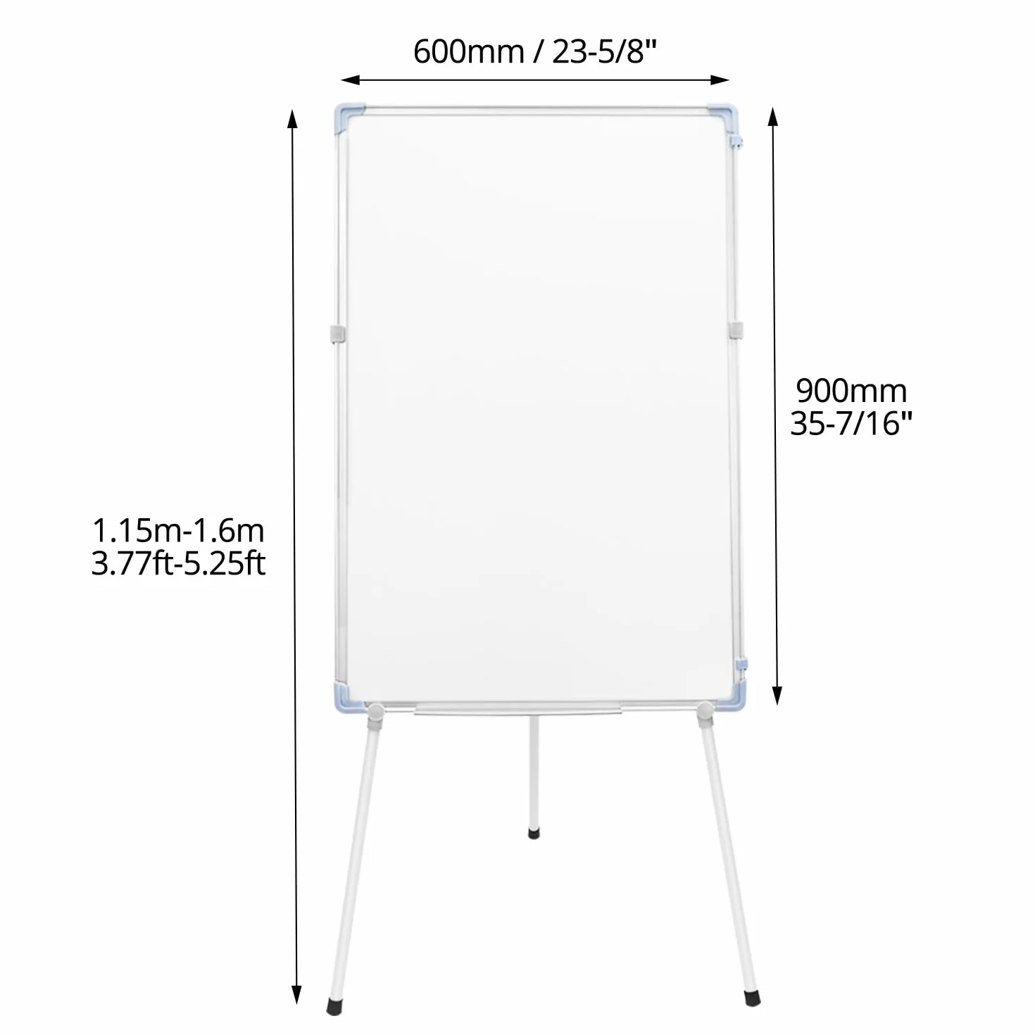 QWORK Stojak na flipchart 90x60 cm regulowana wysokość tablica suchościeralna