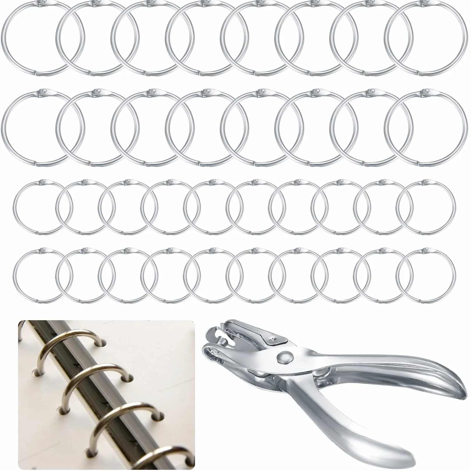 Metalowe pierścienie 25 mm 35 mm do książek łączące arkusze 100 sztuk