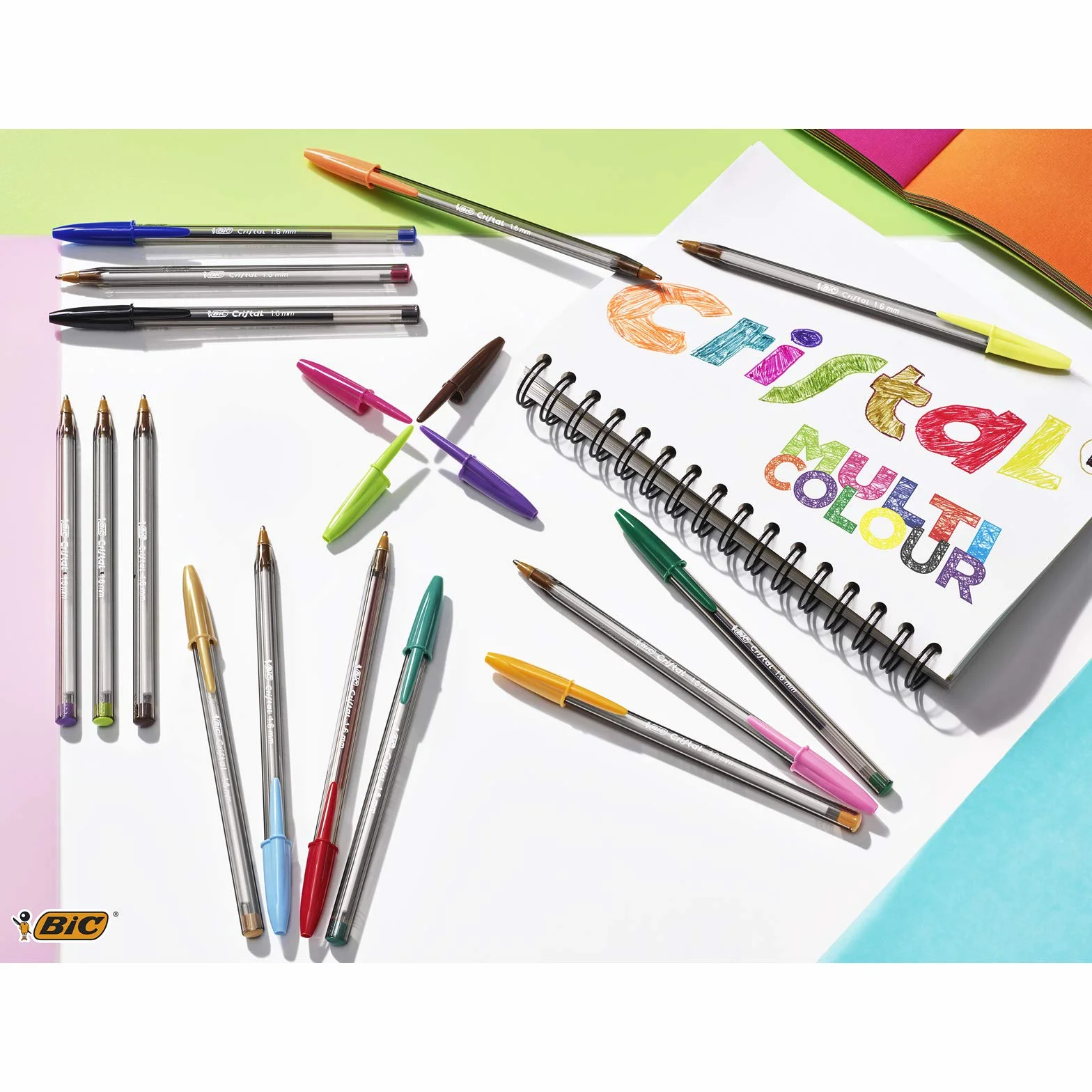 BIC Cristal Multi Colour Mix Długopisy, Pudełko, 20 Sztuk