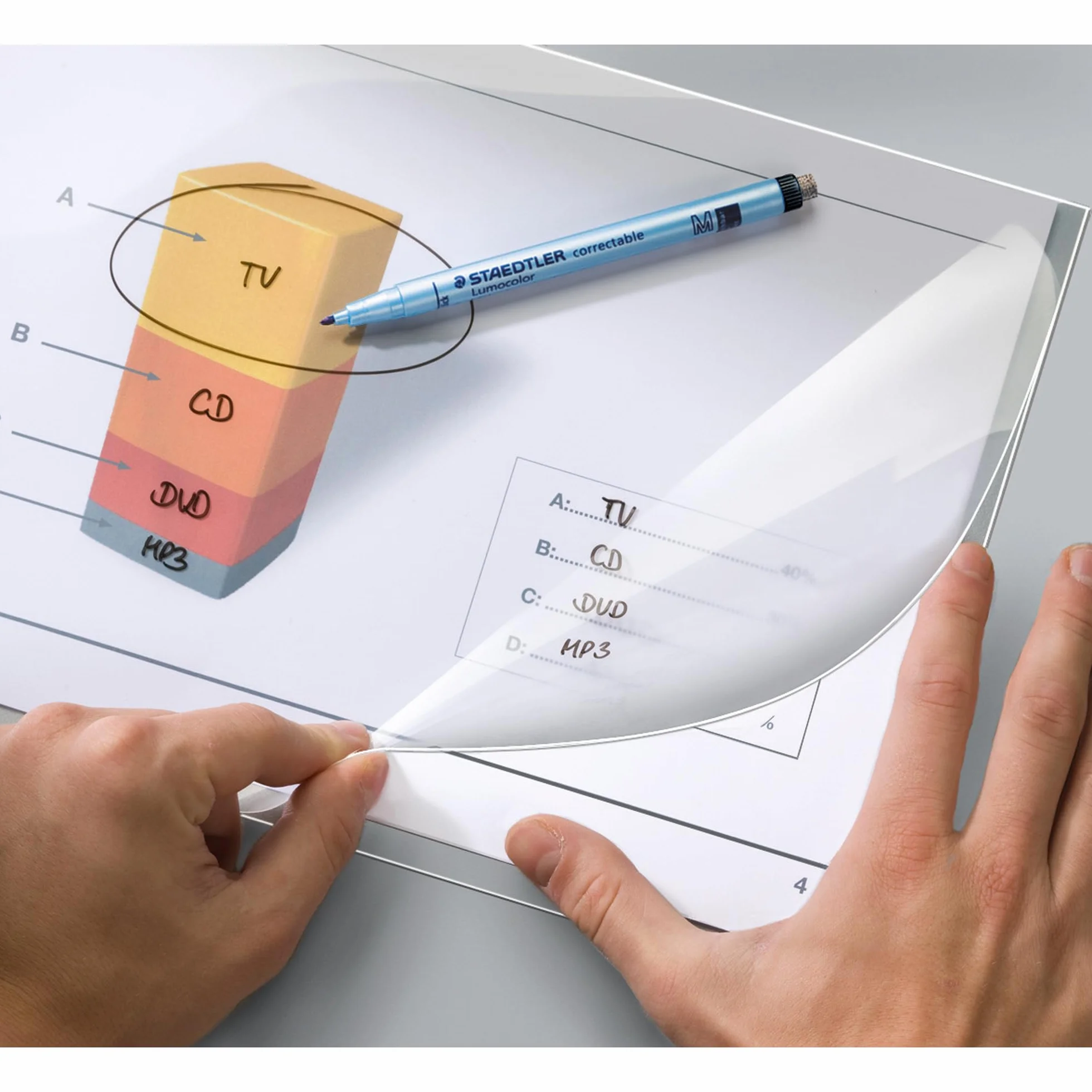 Staedtler Lumocolor Correctable Transparency Pen 305M WP4 Stalówka M Opakowanie 4 szt
