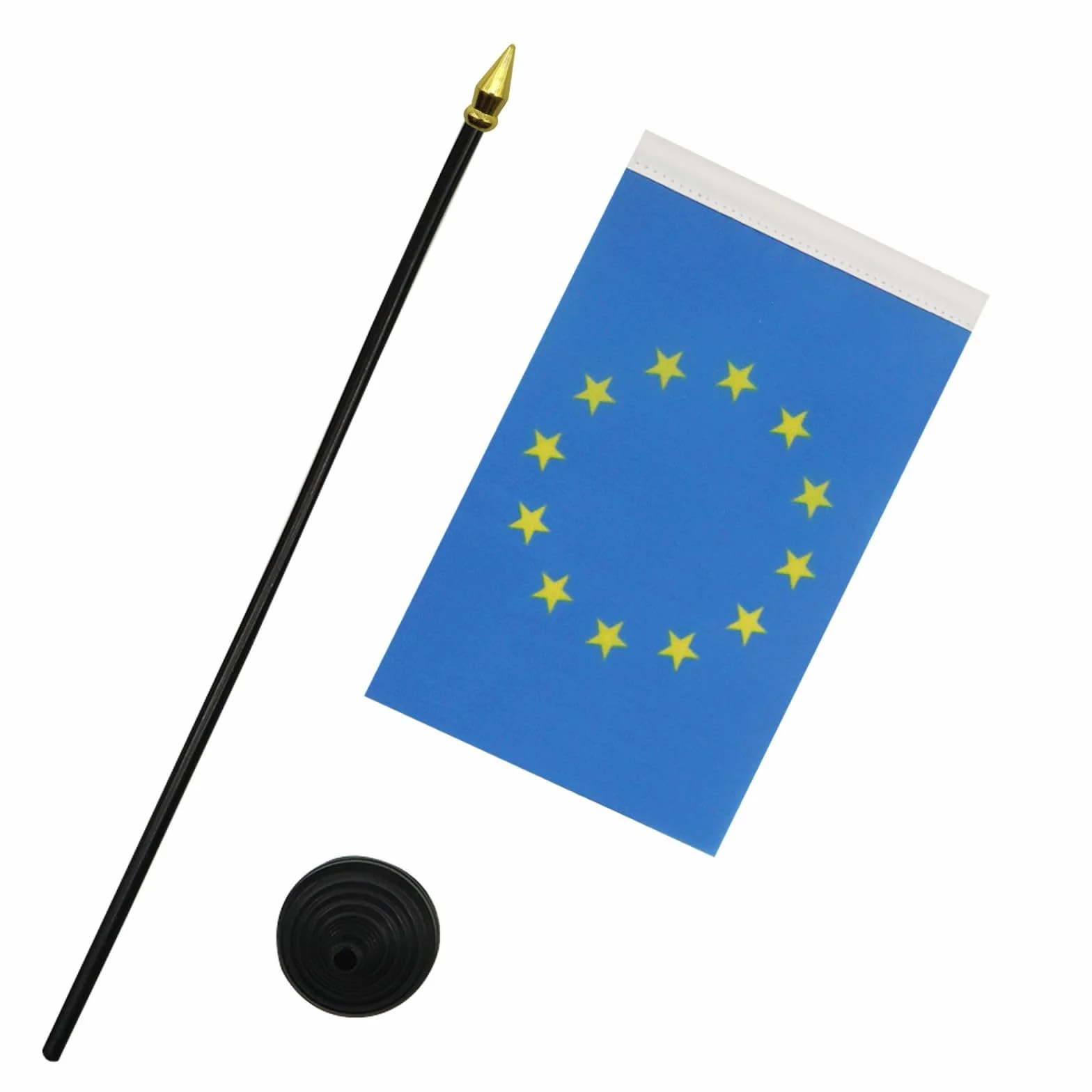 Drapeau de Table Europe avec Pointe Or, 15cm x 10cm