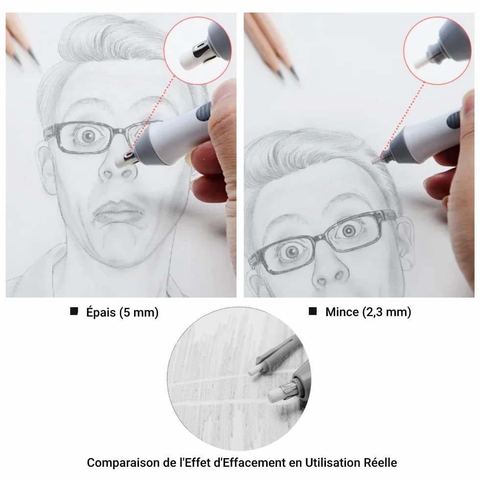 Akozon Electric Eraser, zestaw do wymazywania elektrycznego z 22 automatycznymi wkładami do gumki Dostępnych w kilku kolorach do rysowania, malowania, szkicowania, projektów architektonicznych, sztuki i rzemiosła (szary)