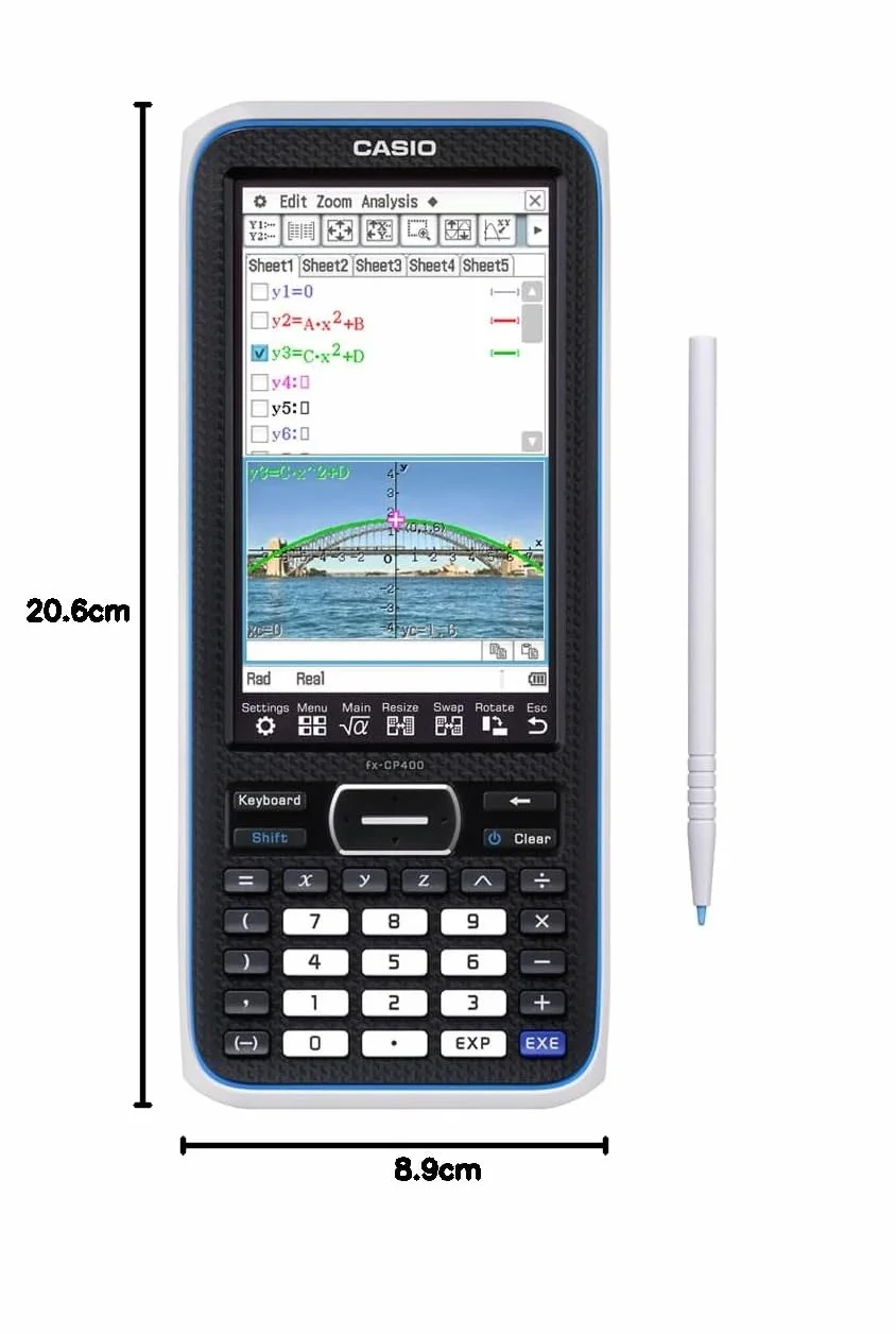 Casio Fx-Cp400 Kalkulator, Czarny, ‎20,6 x 8,9 x 2,1 cm