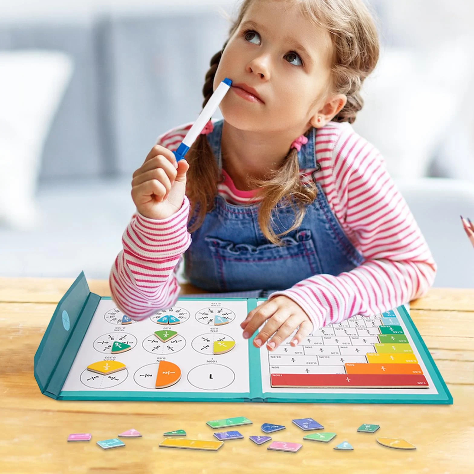 Magnetyczna książka z układanką ułamkową Montessori dla dzieci