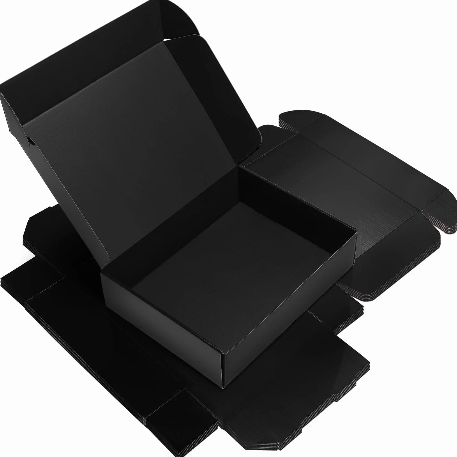 RLAVBL 6 sztuk dwustronnych czarnych kartonów wysyłkowych, wymiary: 30,5 x 22,9 x 7,7 cm, łatwy montaż, idealne dla małych firm