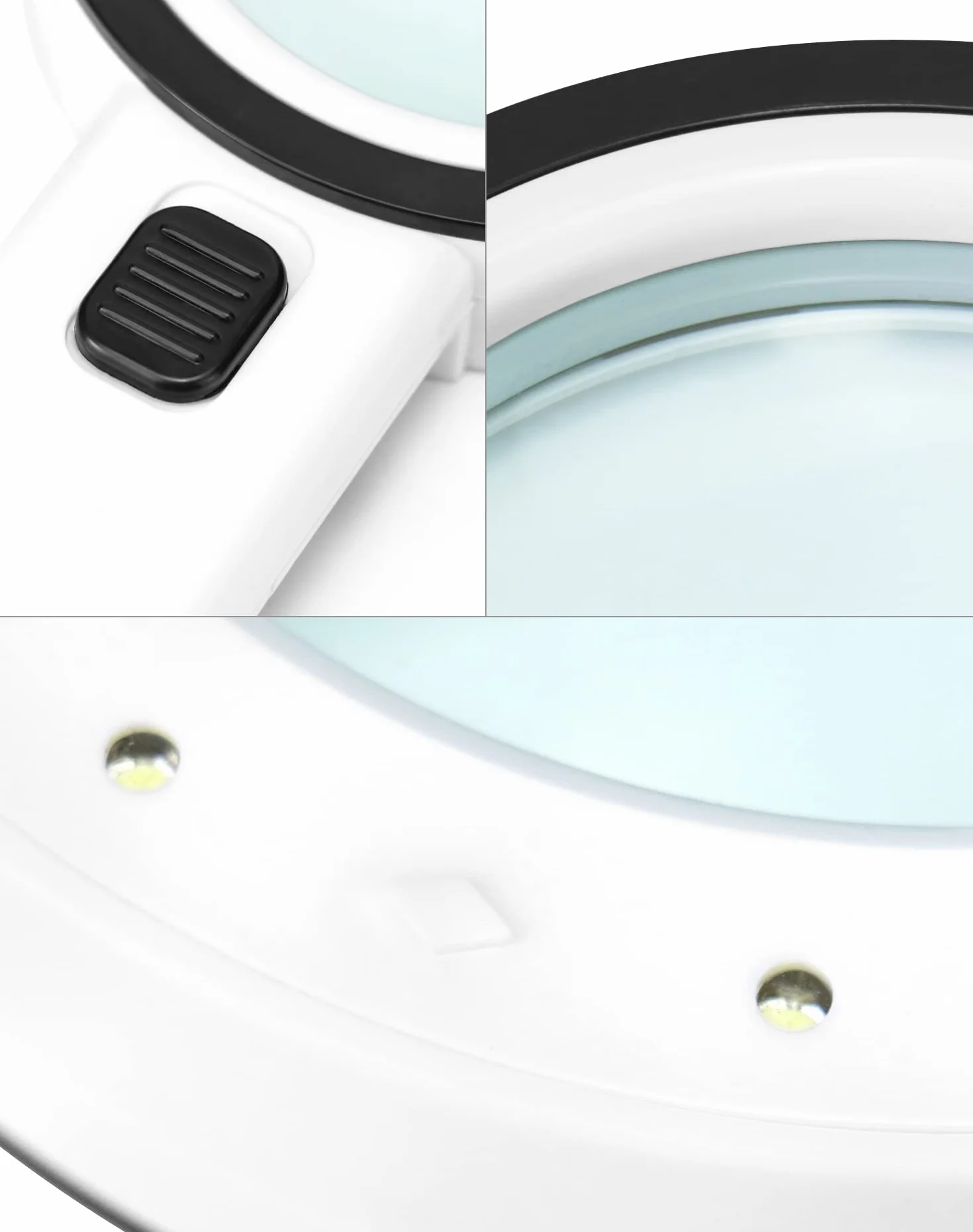 QWORK® Szkło powiększające ze światłem 12 LED, ręczna lupa do czytania 30X, lupa do czytania ze światłem, do czytania, rzemiosła, jubilera