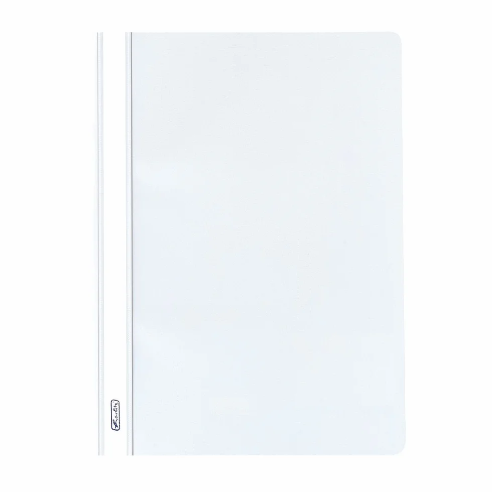 Herlitz 976472 skoroszyt A4 PP z przezroczystą pokrywą przednią, 10 sztuk, biały