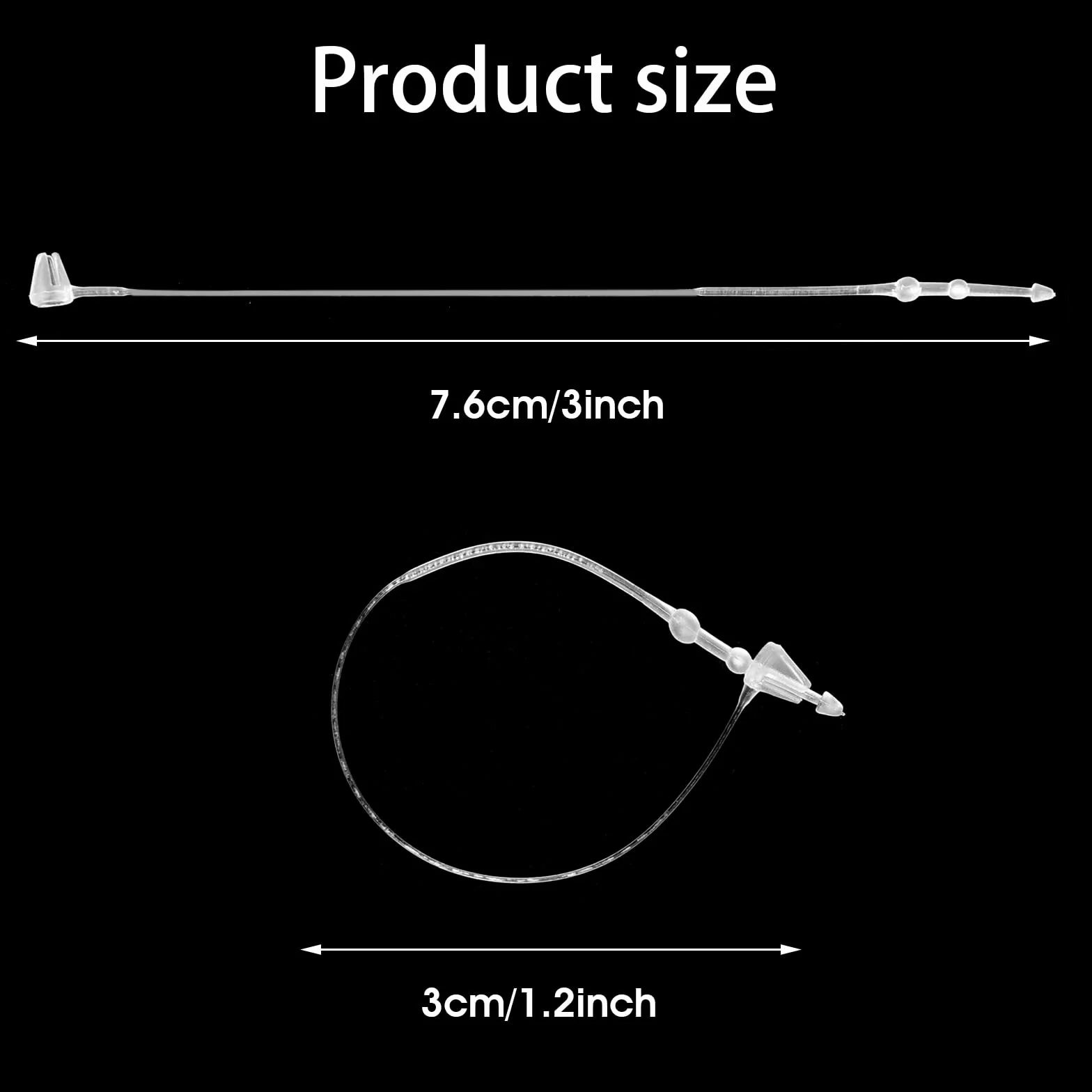 1000 szt. samoblokującego się plastikowego zapięcia na etykiety, 7,6 cm