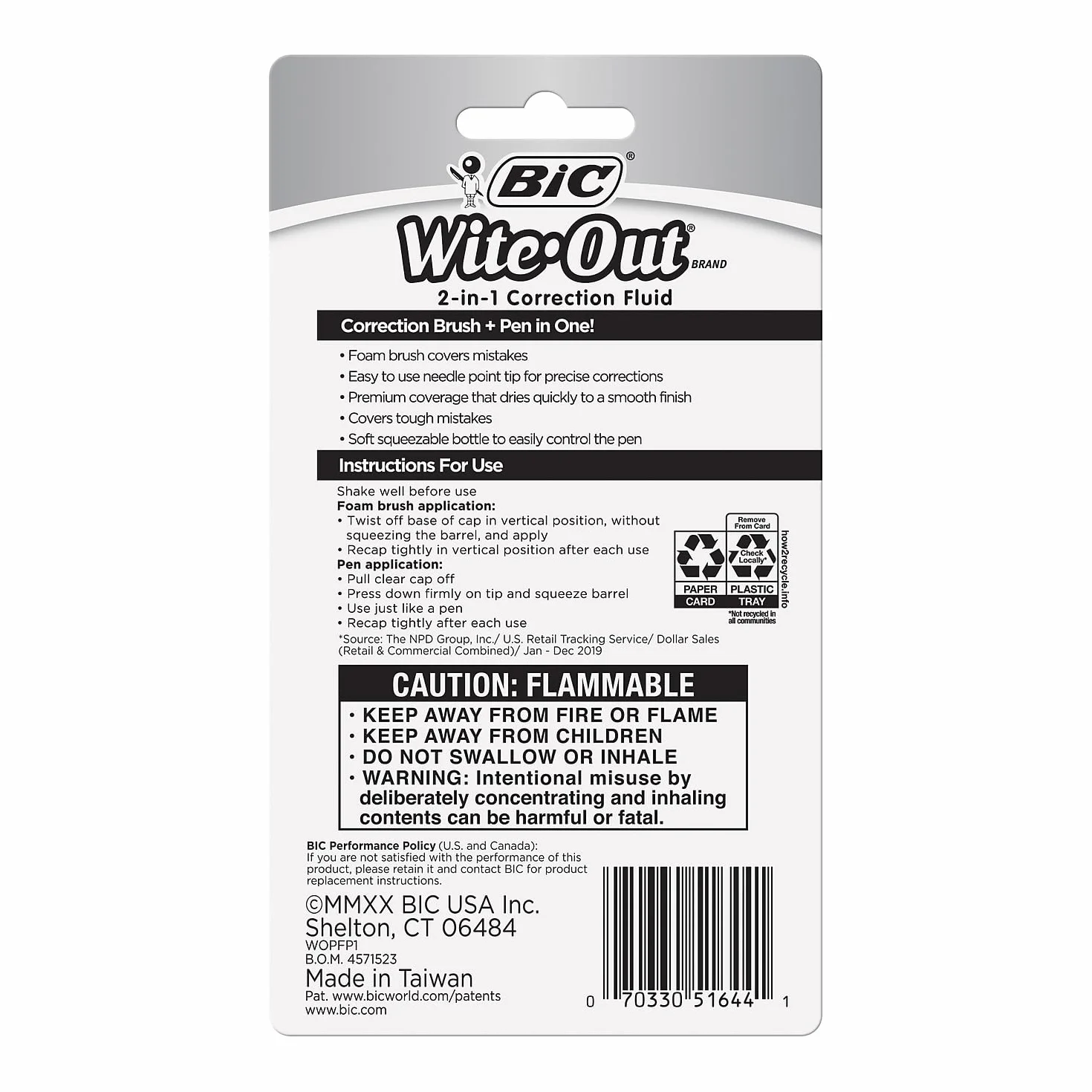 BIC Wite-Out płyn korekcyjny 2 w 1 15 ml