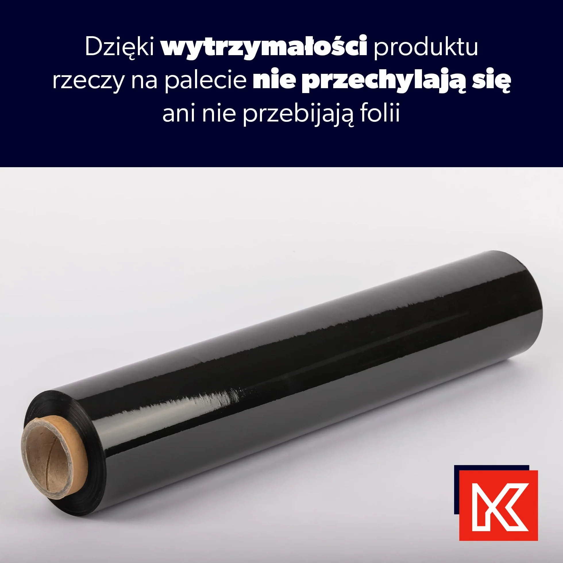 KADAX Folia stretch, folia do pakowania, rolka 3 kg, 300 m x 50 cm, folia do palet, owijania mebli, magazynu, transportu, folia do przeprowadzki (czarna)