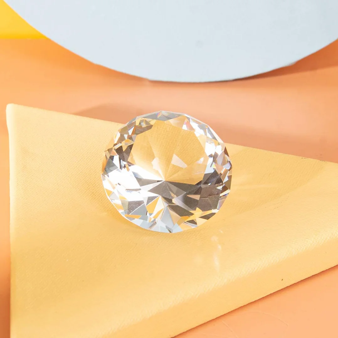 LONGWIN 60 mm W kryształowy diament przycisk do papieru ozdoba dom miejsce dekoracje solidne przezroczyste