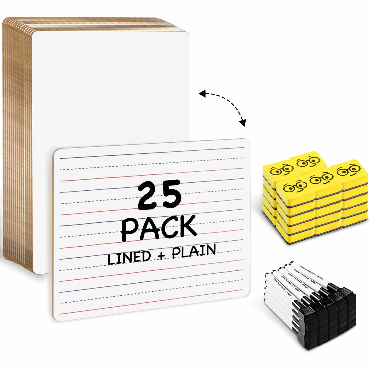 Ohuhu 25 sztuk mini suchościeralnych tablic A4 dwustronna 22 x 30 cm