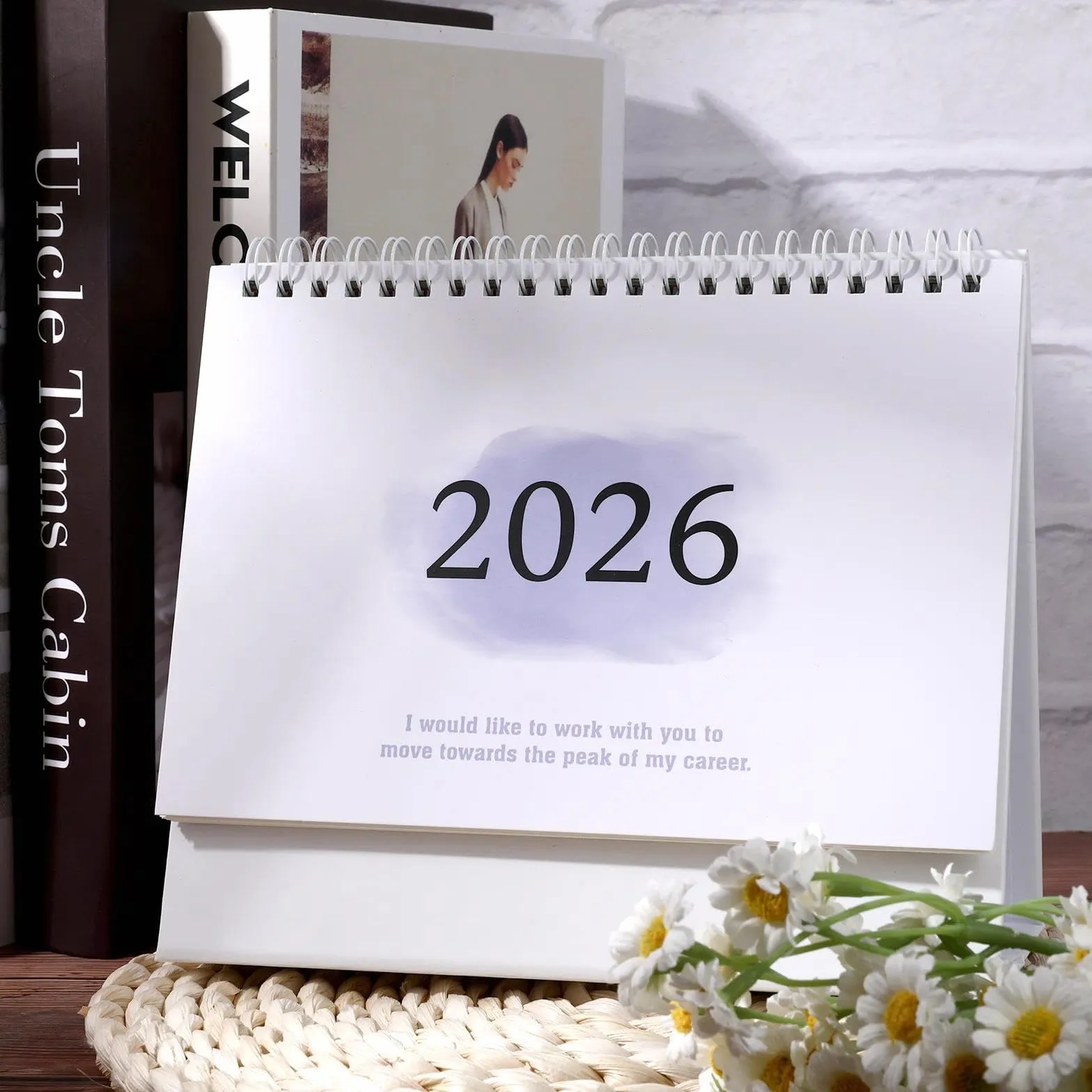 Kalendarz stołowy 2025/2026 18-miesięczny fioletowy 19 x