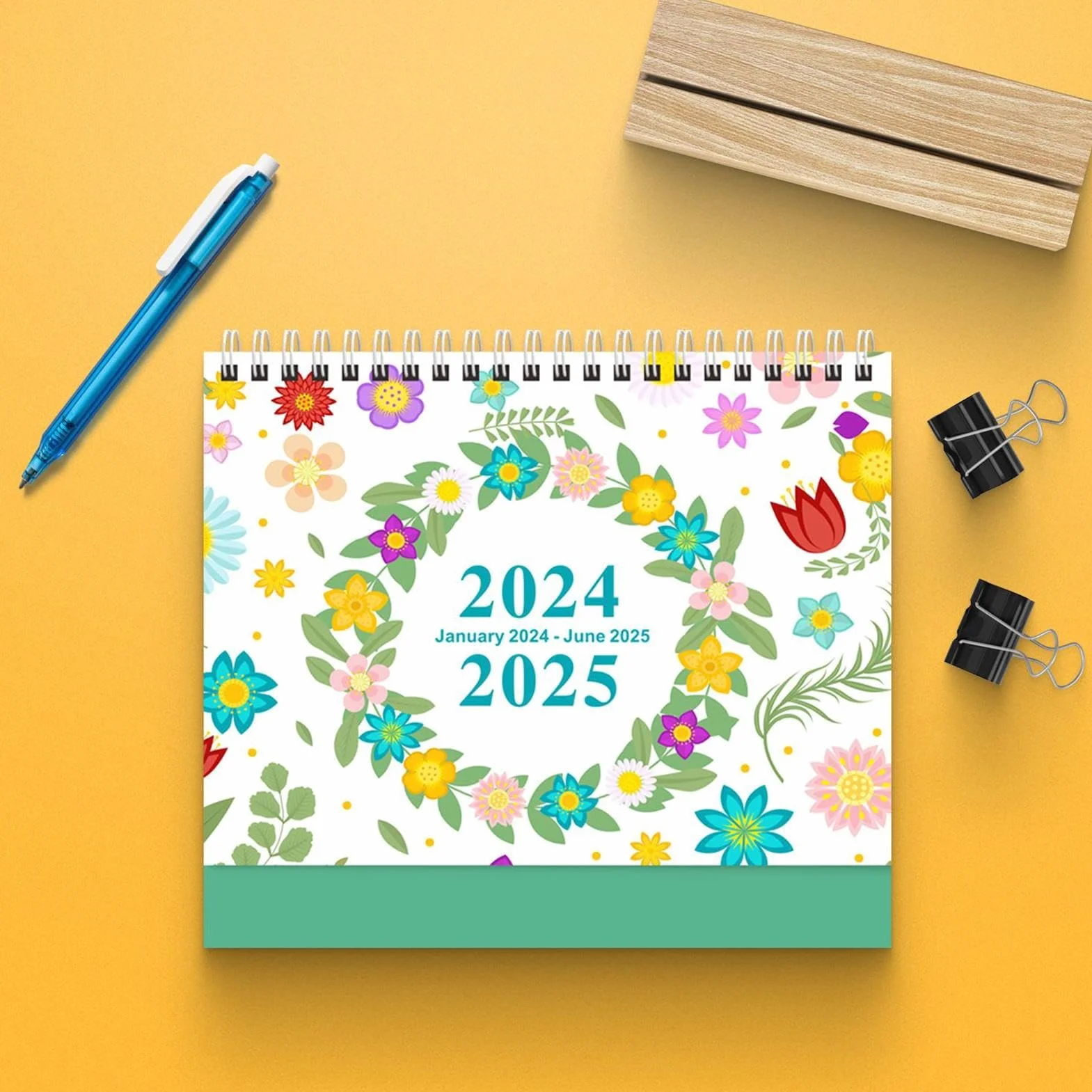 Monthly Planner 2026 Desk Calendar Paper Metal Construction Weekly Daily Notes Compact Appointment Organizer Home Office Classroom