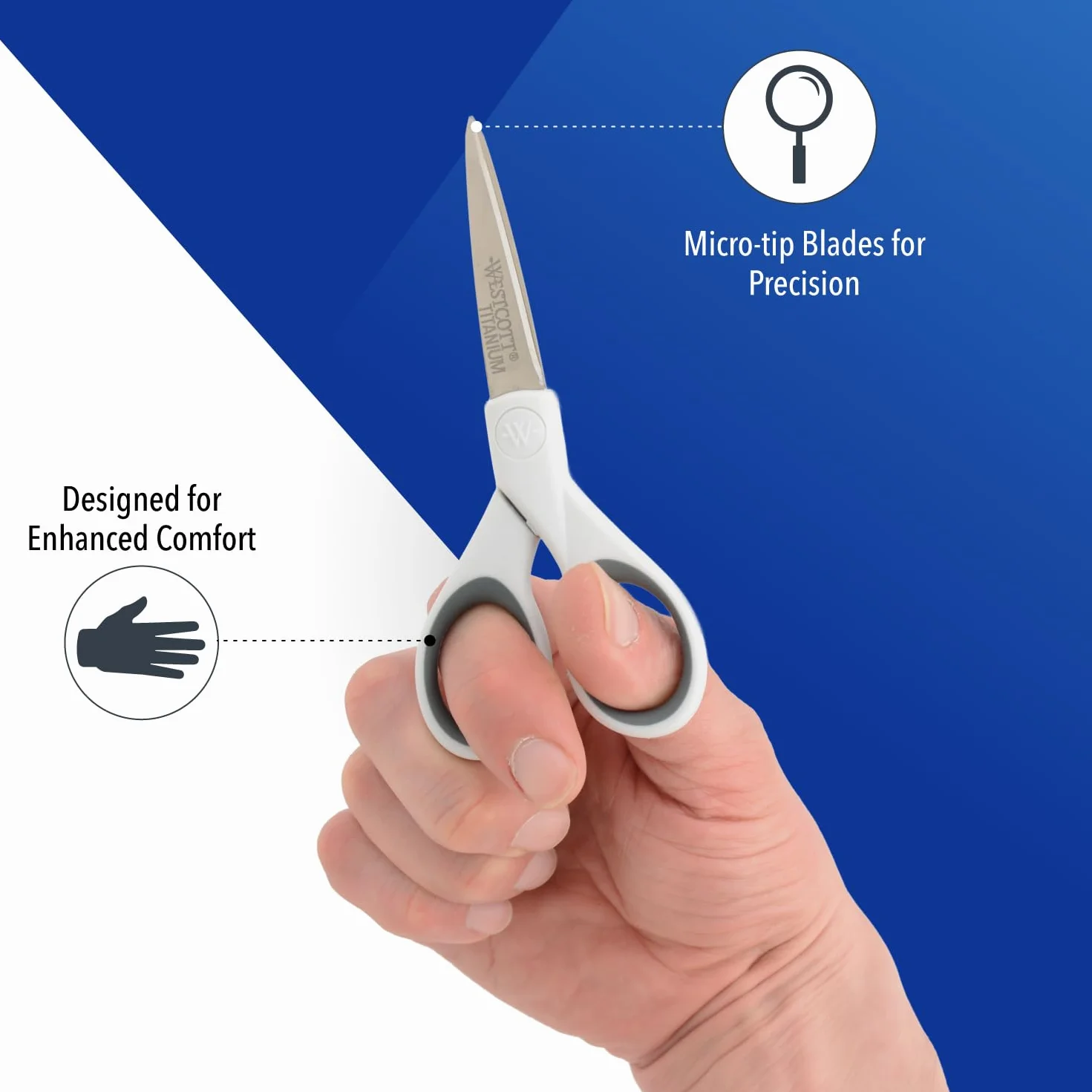 Westcott Titanium Bonded Micro-Tip Straight Scissors 5"-