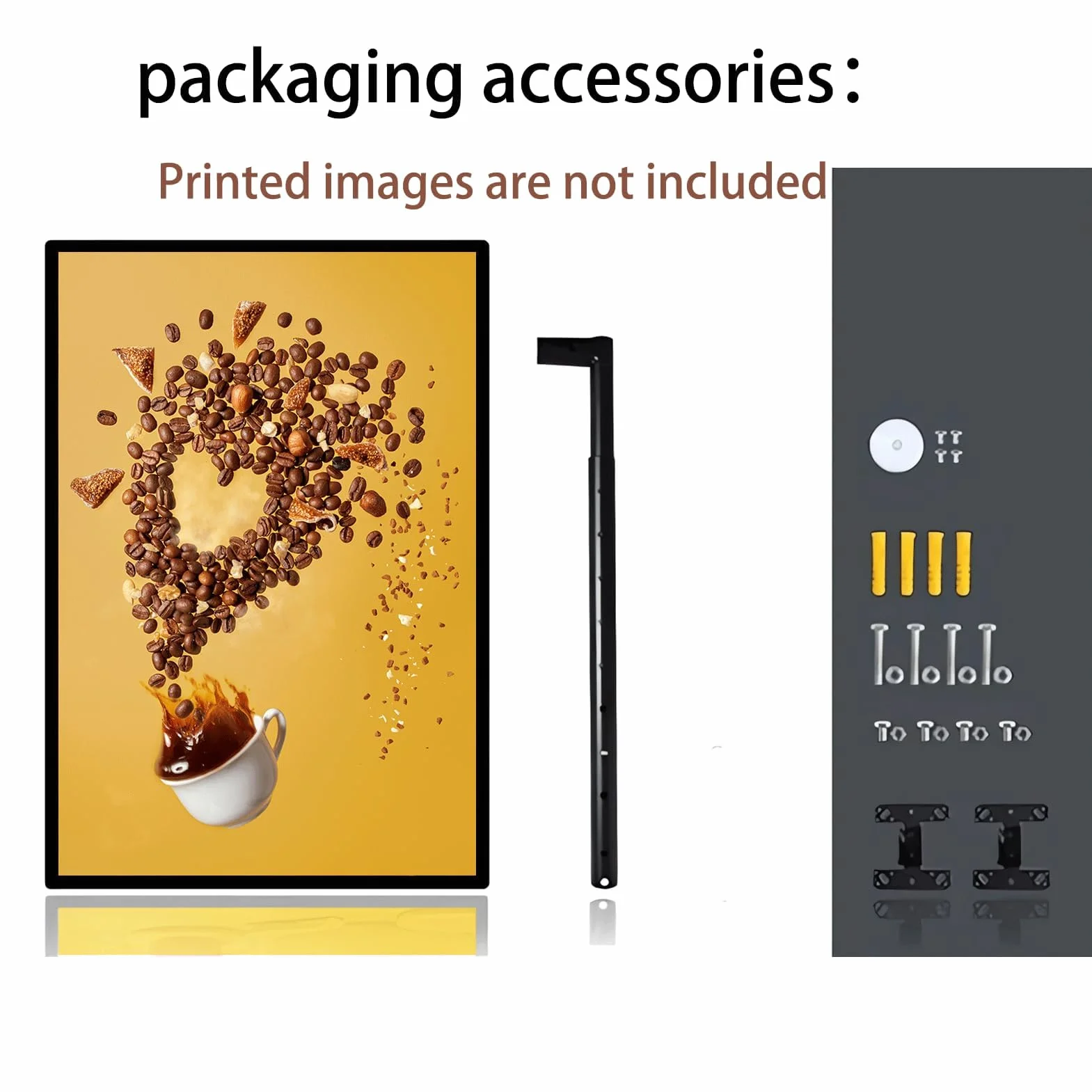 Kanduo Tablica Menu Restauracja LED 60x40cm Ultracienka Kaseta LED z Ramką Zatrzaskową Podświetlany Wyświetlacz Plakatowy Ramki Reklamowe 4 szt.