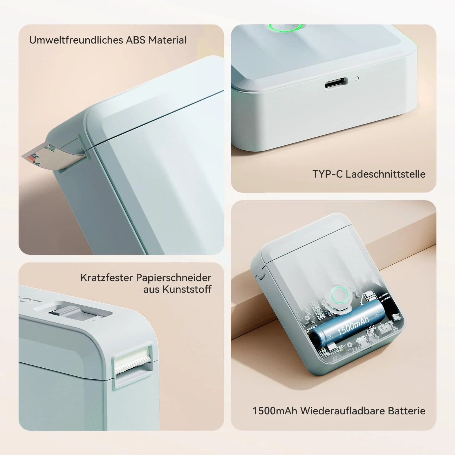 NIIMBOT Mini Bluetooth D110_M drukarka etykiet, przenośne urządzenie do etykietowania, szerokość druku 15 mm, kompatybilna z systemem iOS Android, do domu, biura (niebieska)