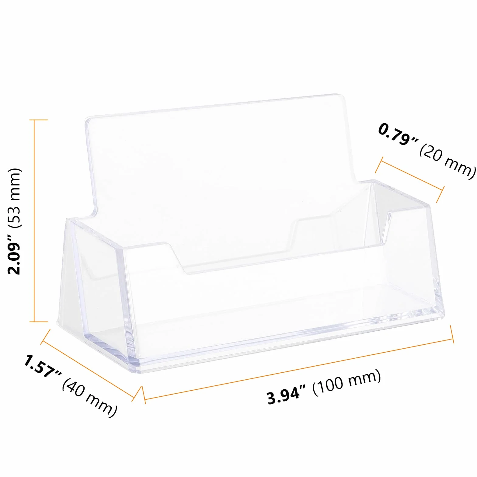 Uchwyty na wizytówki przezroczyste kwadratowe 100x40x53 mm 12 sztuk