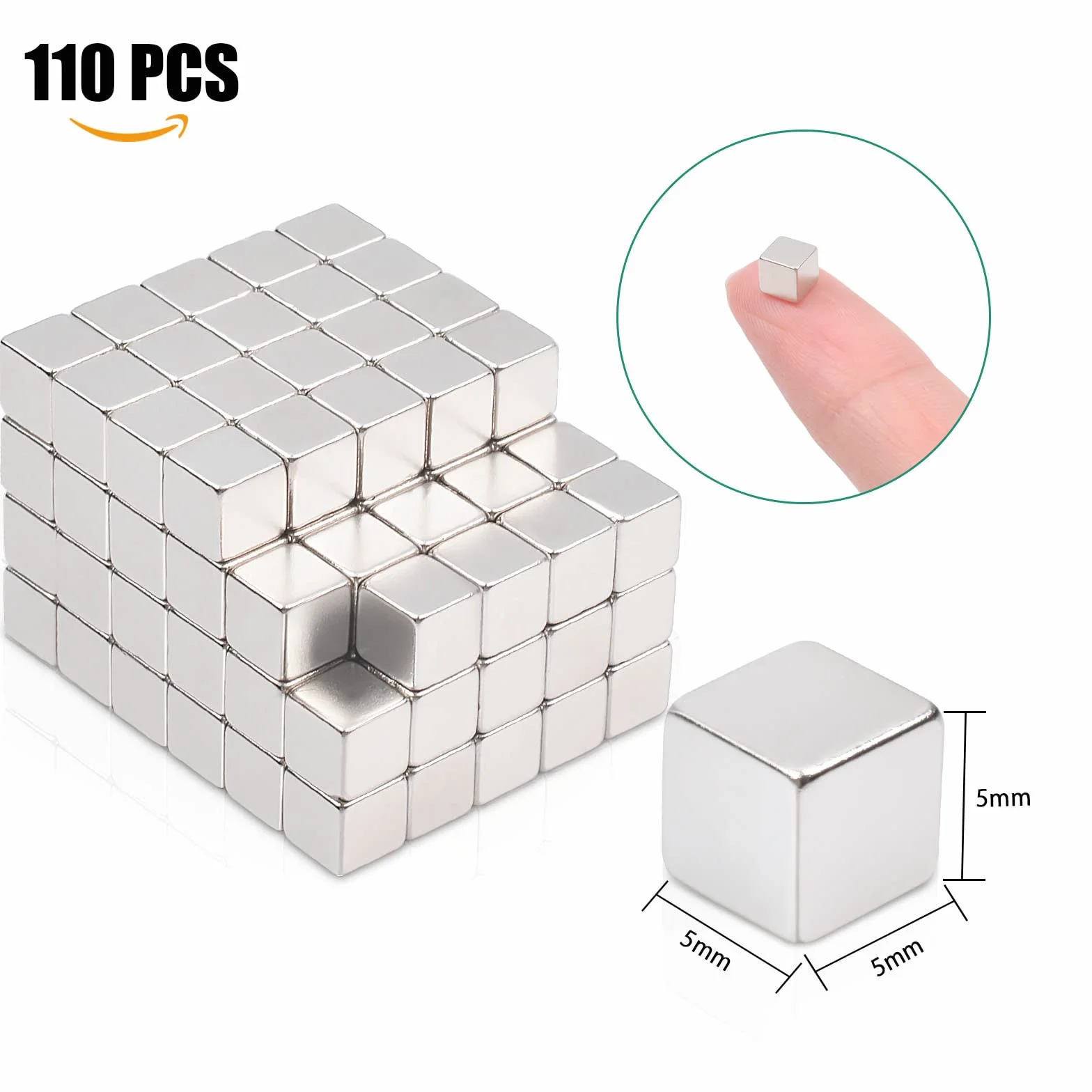 Magnesy neodymowe 110 sztuk 4.5 x 4.5 x 4.5 mm do tablic magnetycznych lodówki