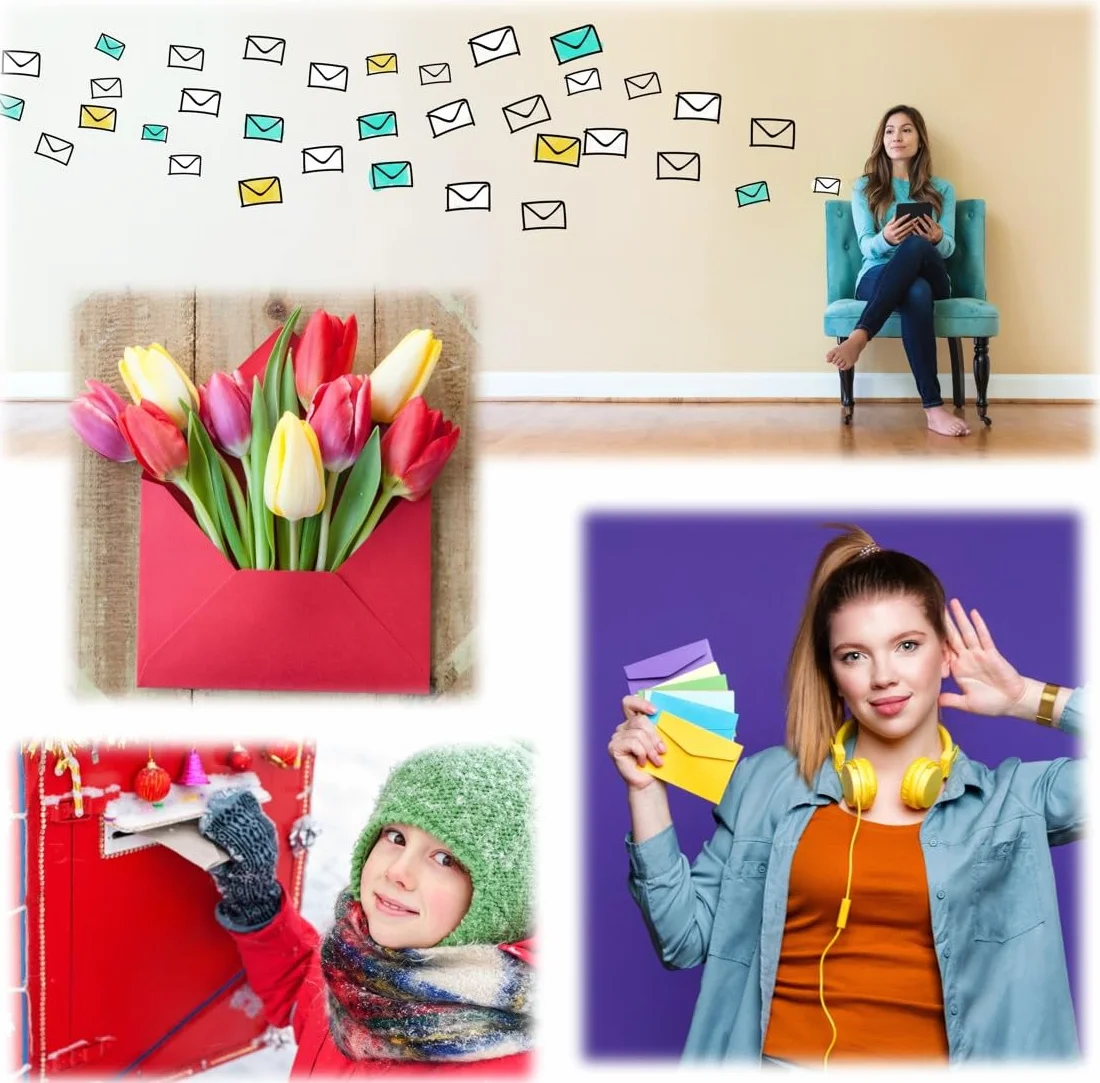 perfect ideaz - 50 kopert DIN-C6 bez okienka, na format DIN A6, z papieru pochodzącego z recyklingu, 10 kolorów, wyprodukowanych w Niemczech, certyfikat Blauer Engel
