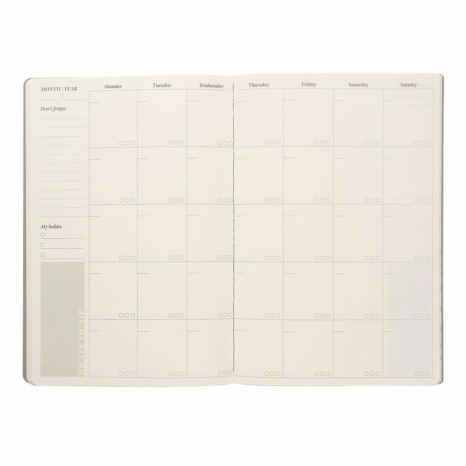 Kokonote Undated Planner Chai Latte Monthly 24 Months Notes Perpetual Calendar