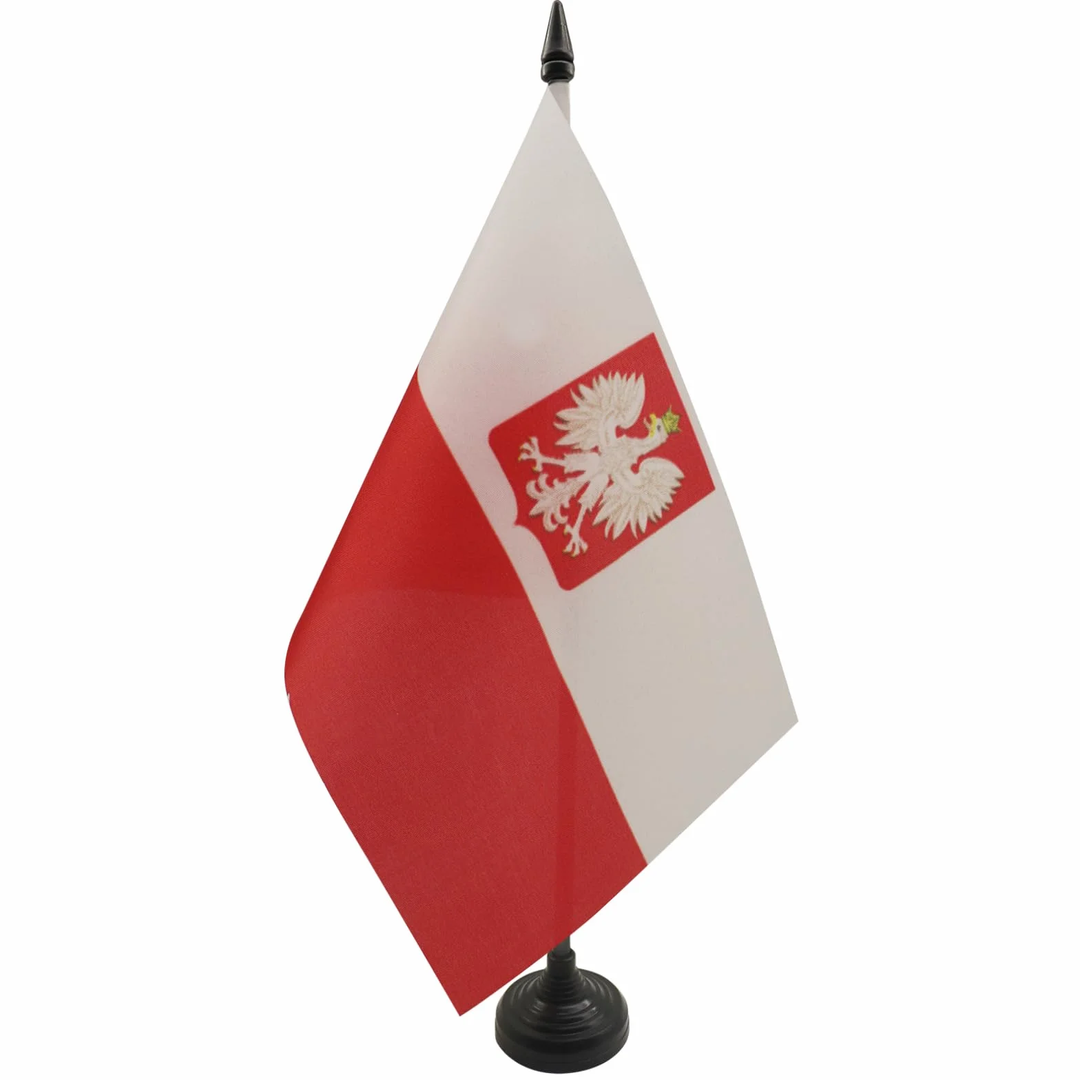 Drapeau de Table Pologne avec Aigle, 21cm x 14cm