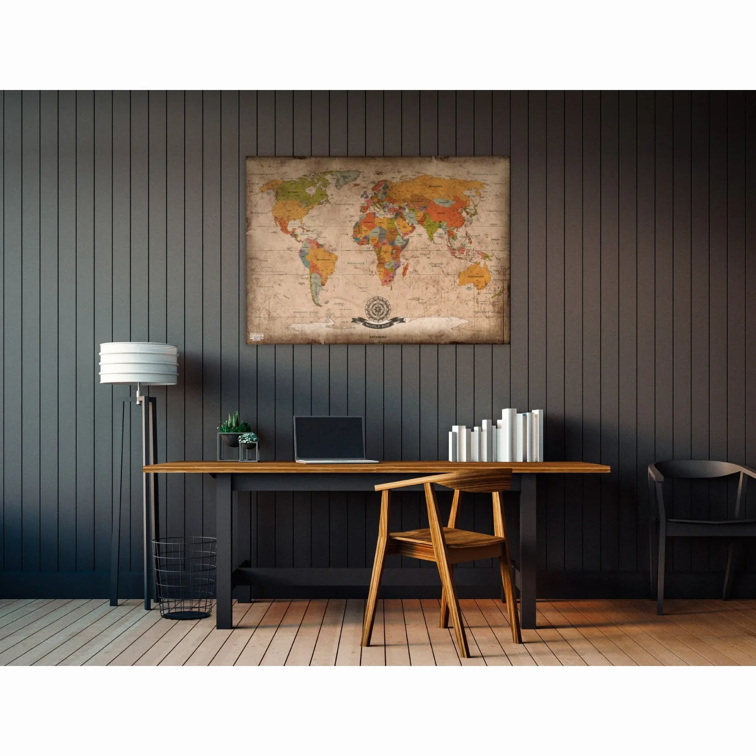 GOODS+GADGETS mapa świata w stylu antycznym, XXL, w dużym formacie vintage, najwyższa jakość (140 x 100 cm)