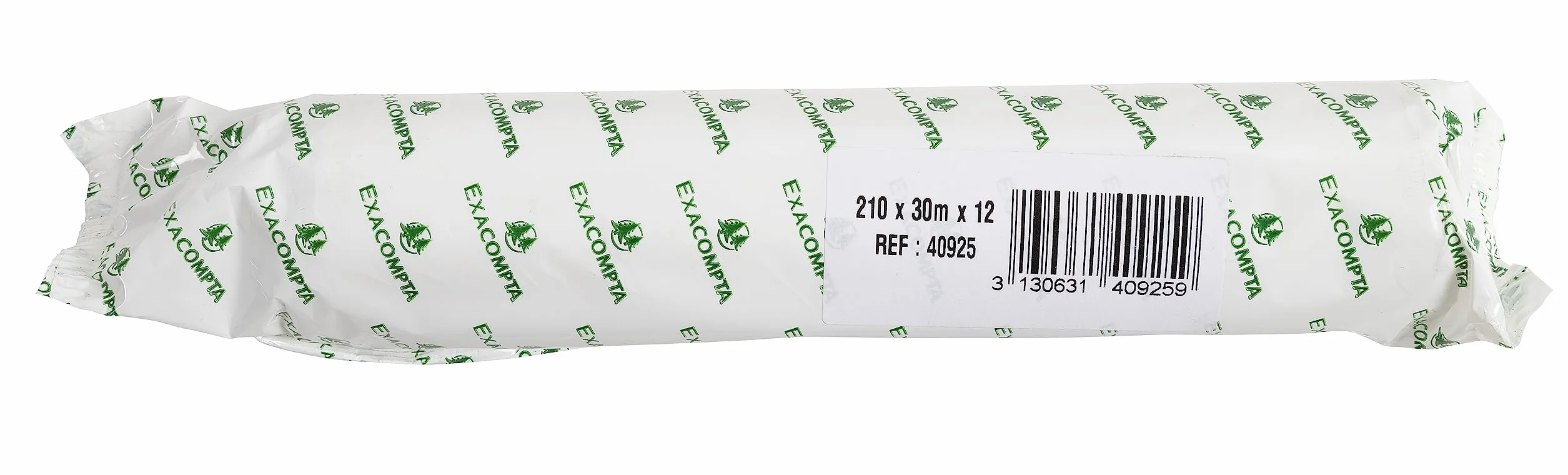 Exacompta - Ref 40925E - Rolka papieru do faksu - 210 mm szerokość x 50 mm wysokość x 30 m długość, odpowiednia dla większości faksów, papier 55 g/m2, rdzeń 12 mm - (1 szt.)