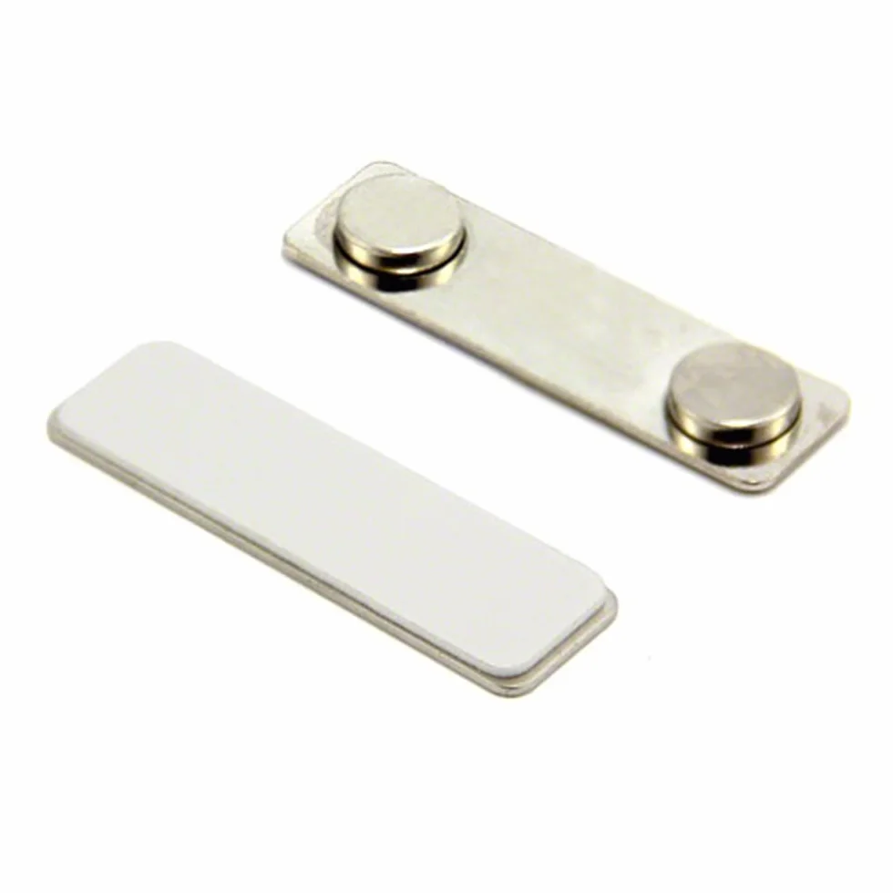 Magnetyczna plakietka z imieniem 45 mm x 13 mm samoprzylepna metalowa