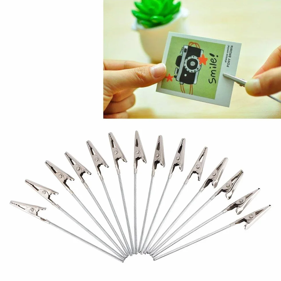 50 Sztuk Metalowy Zacisk Krokodylkowy, Klips do Notatek i Fotografii, Uchwyt na Kartki DIY Craft dla Papieru i Kartonu - Uniwersalny