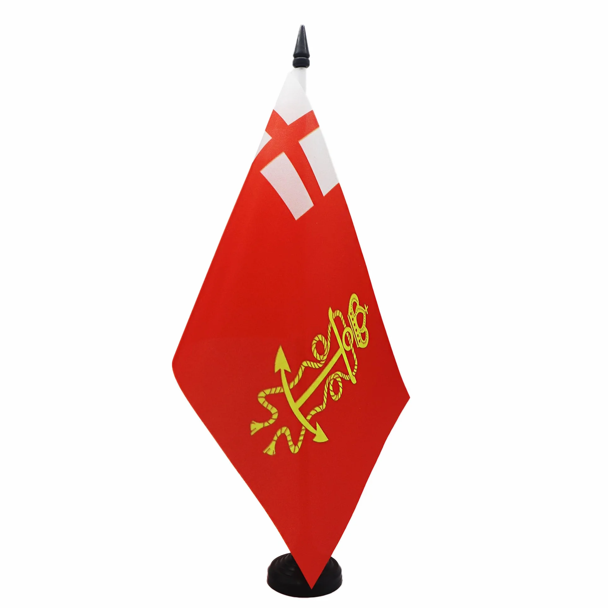AZ FLAG Flaga stołowa James II Lord High Admiral Ensign 1686 21x14 cm 100% Poliester z 25cm Hampem i czarną podstawą