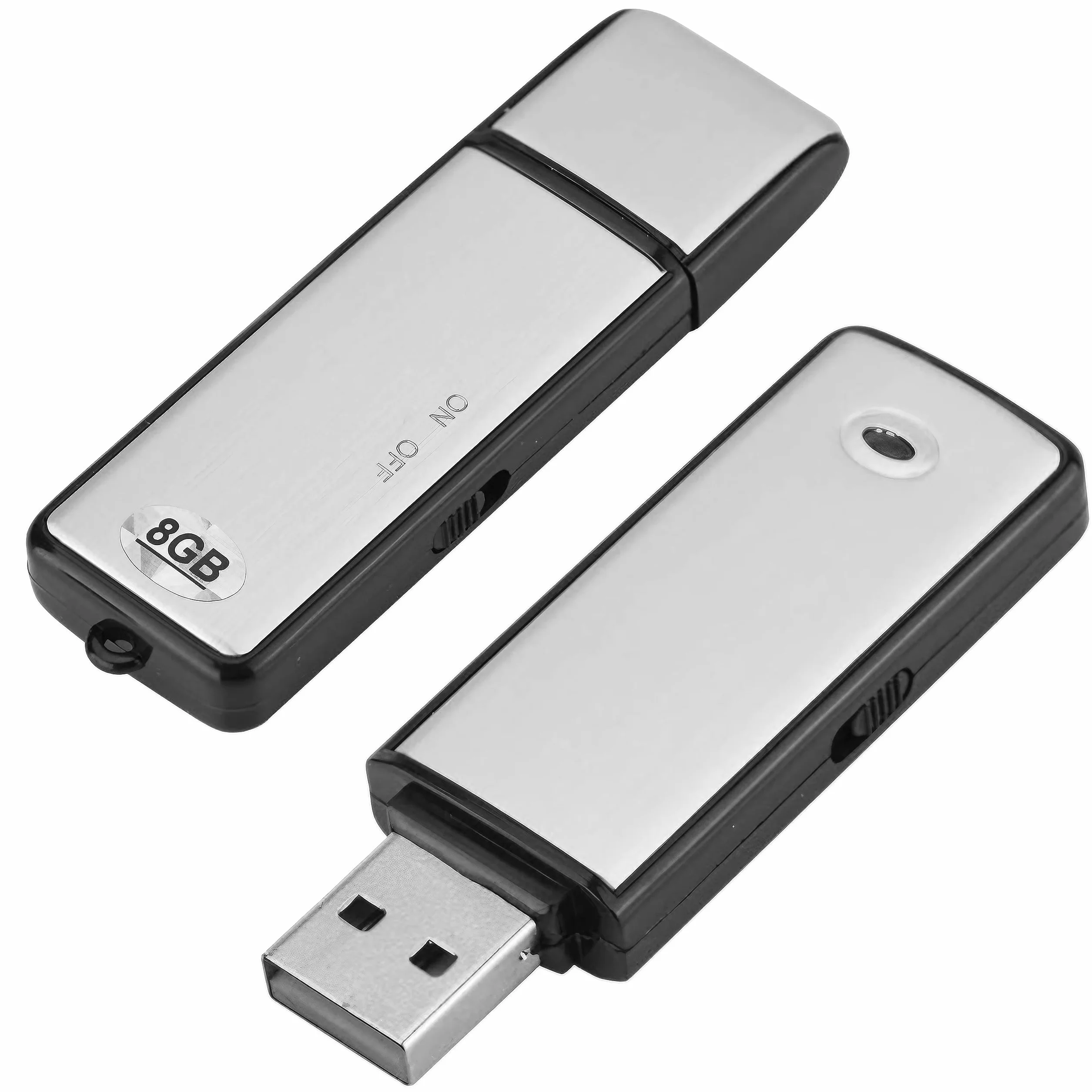 Cyfrowy dyktafon USB, mini dyktafon szpiegowski 8 GB, dyktafon szpiegowski USB do spotkań, wywiadów, wykładów, lekcji, z pamięcią do godzin nagrywania