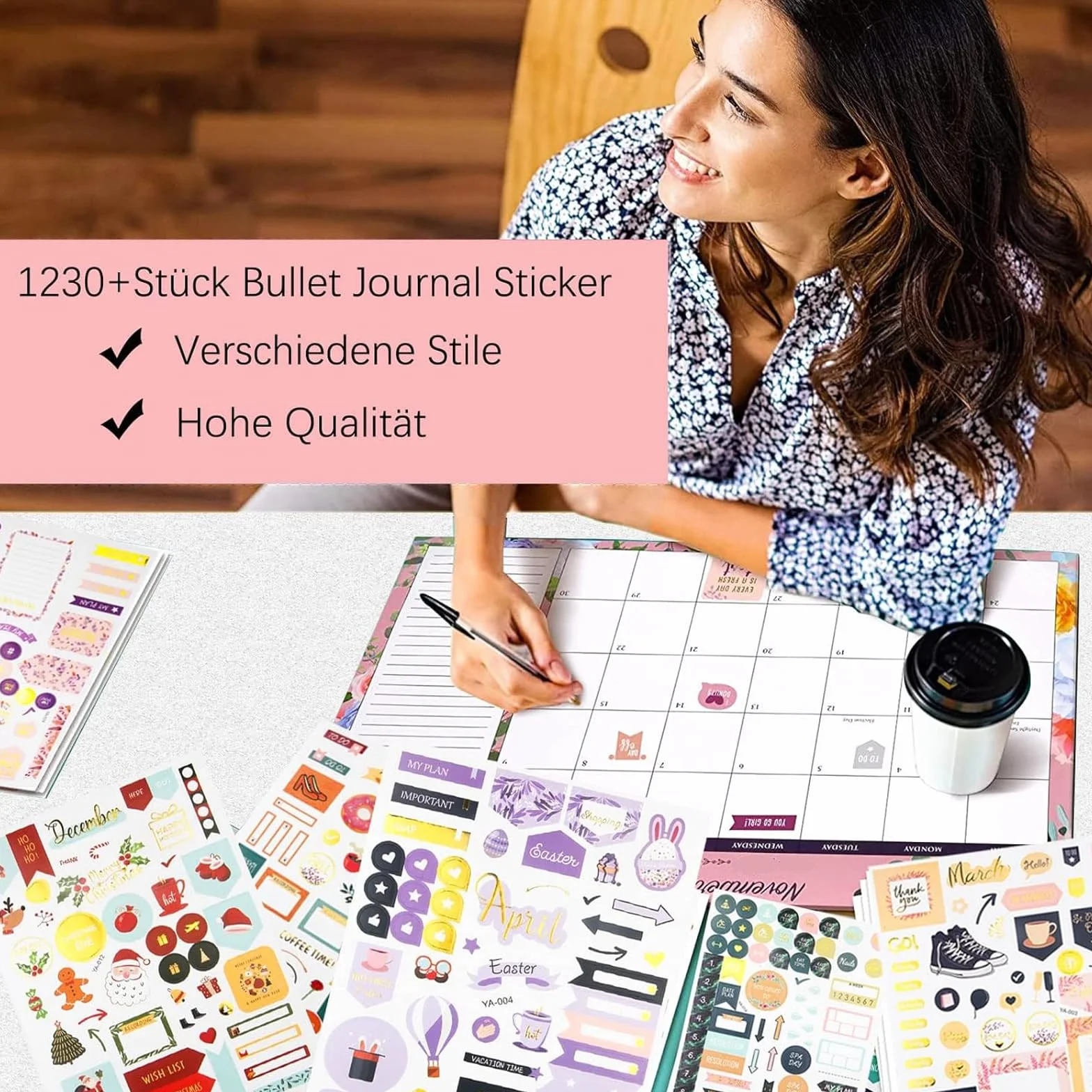 Naklejki do Planera i Bullet Journal 27 Arkuszy 1230+ Szt Złota Folia Naklejki Miesięczne Styczeń–Grudzień Naklejki Tygodniowe To-Do Budżet Scrapbooking