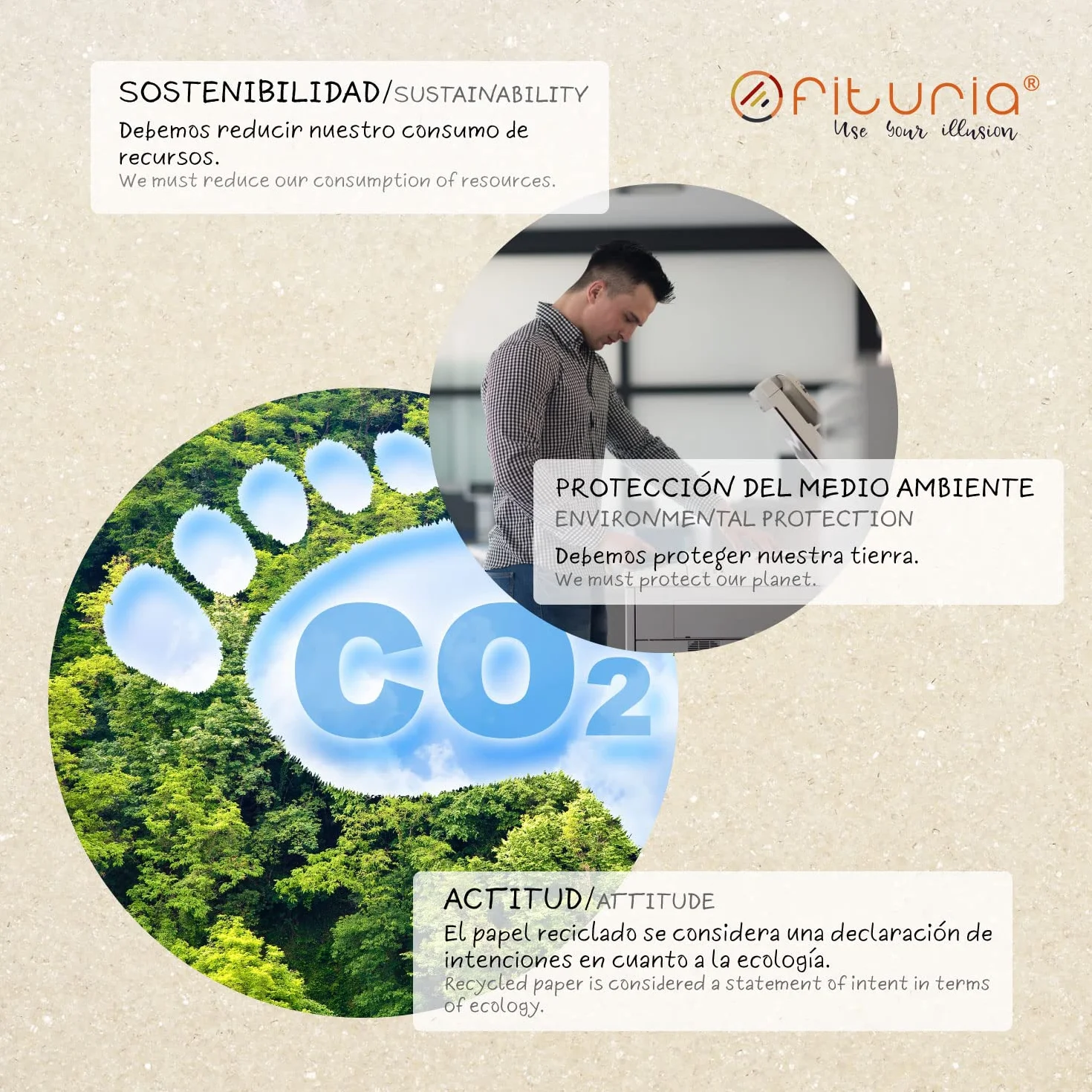 Papier z recyklingu A4 80g 50 arkuszy DIN A4 naturalny kolor do drukarek laserowych i atramentowych Ofituria