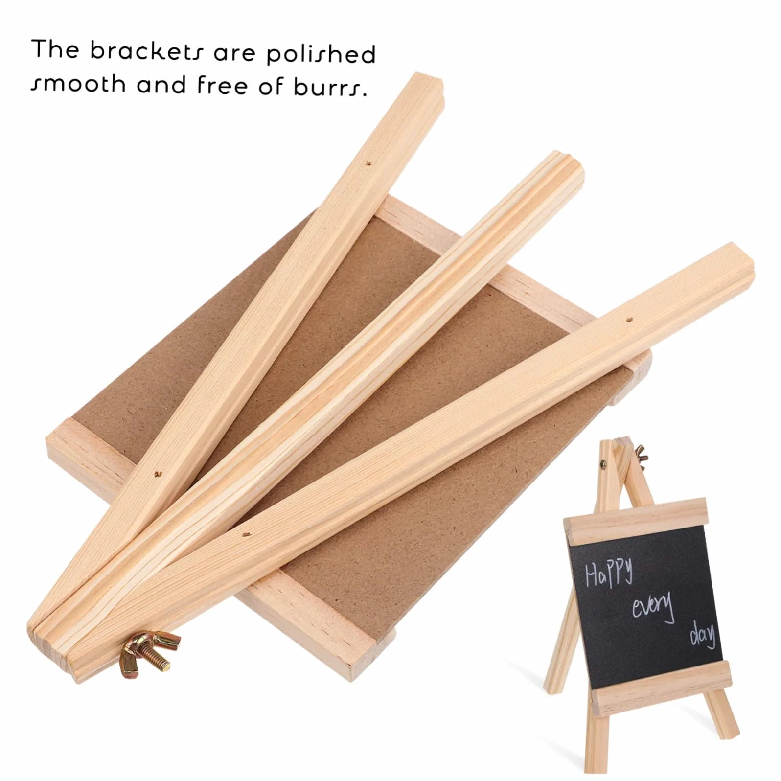 NUOBESTY Small Wooden Chalkboard with Stand Reusable Tabletop Sign for Restaurant Food Wedding And Banquet Use