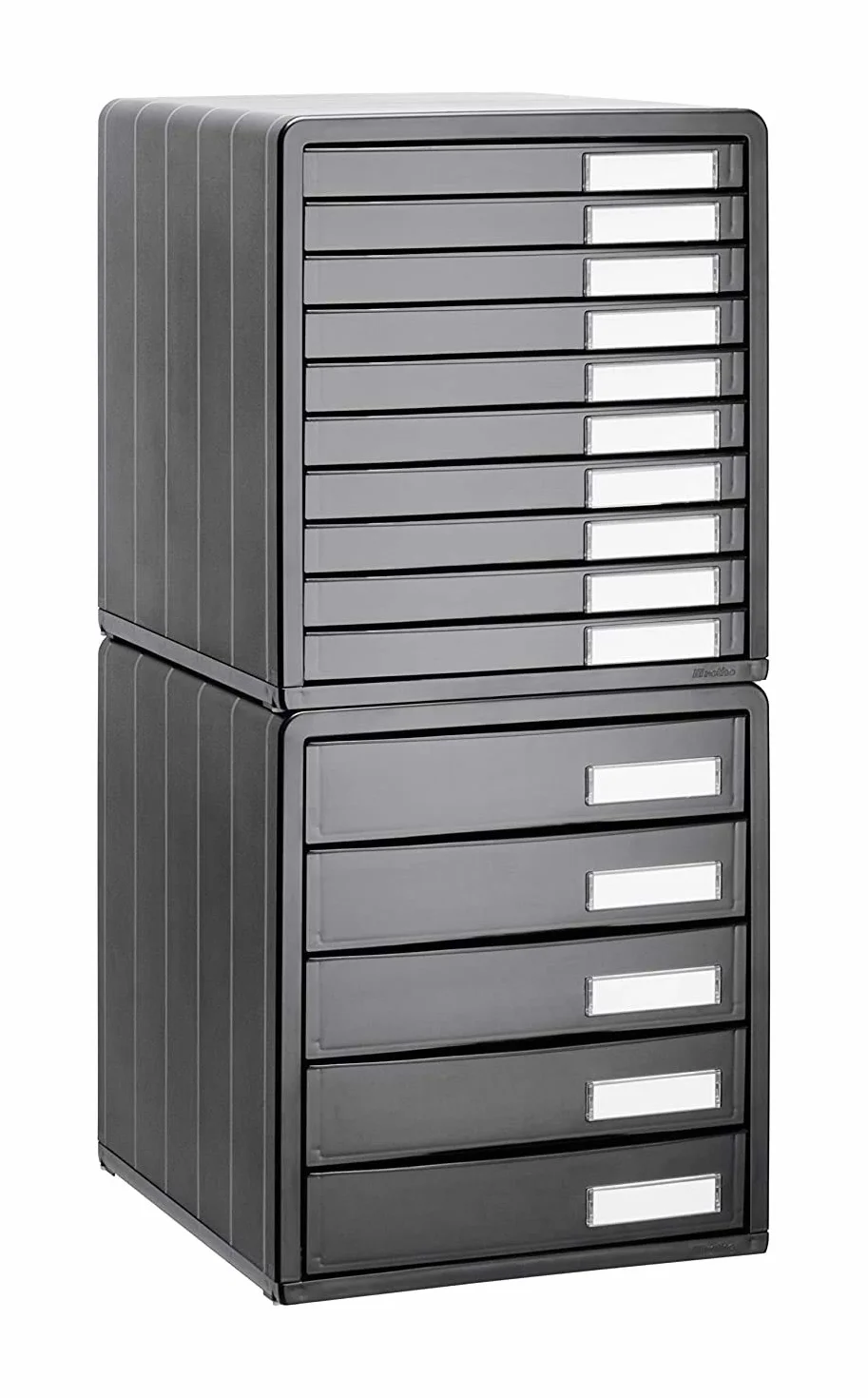 Rotho Pudełko biurowe z 10 szufladami tworzywo sztuczne BPA antracyt 34,5 x 29,0 x 32,0 cm