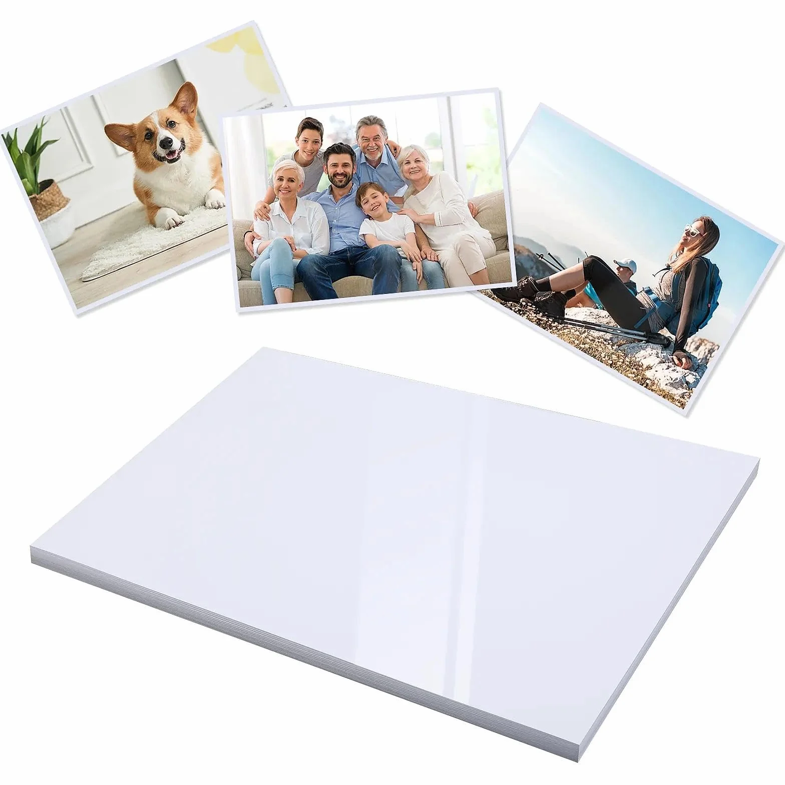 Wenrescry papier fotograficzny A4 Błyszczący, 50 arkuszy, 200 g/m², szybkoschnący, idealny do drukarek atramentowych, kart fotograficznych, bardzo biały