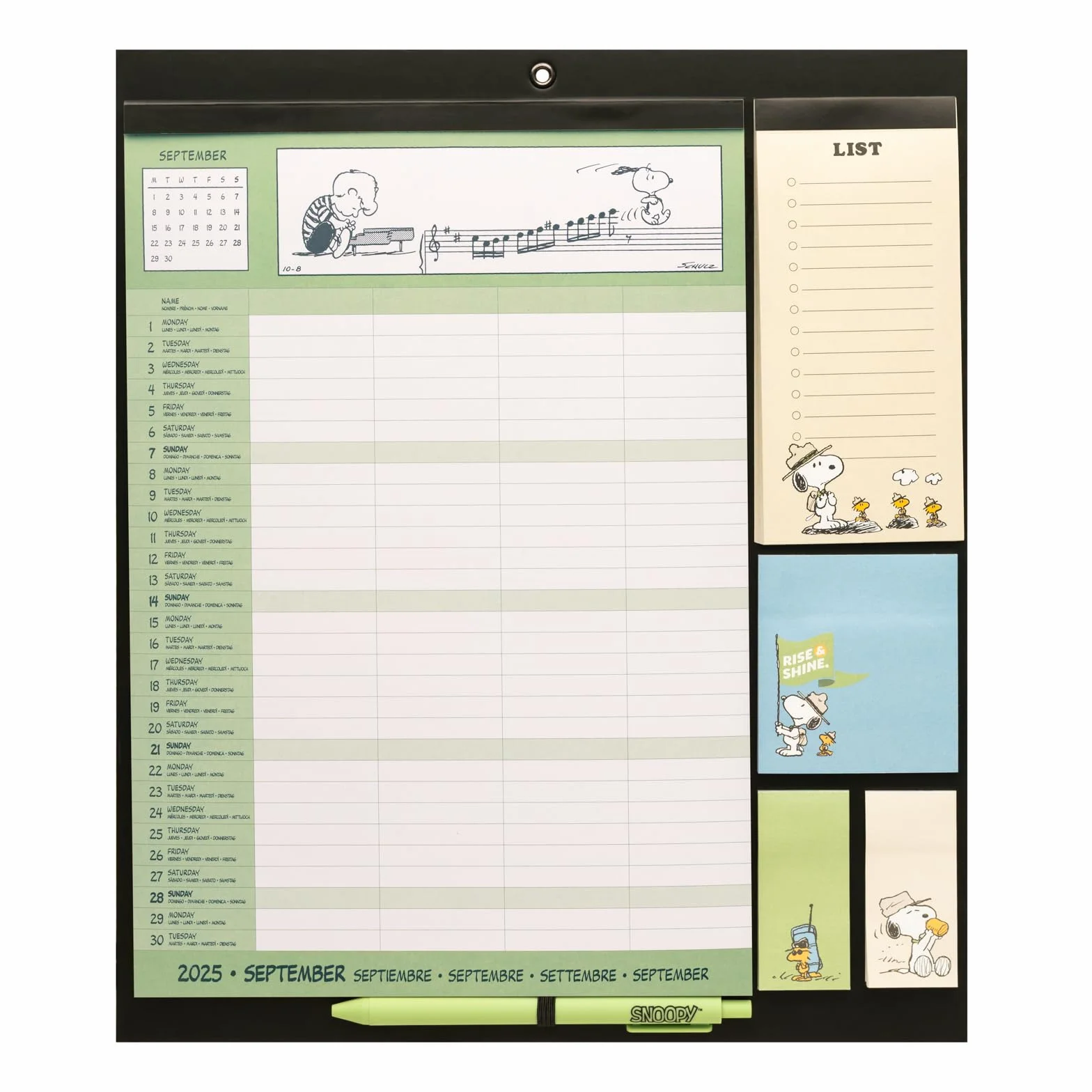 Snoopy Magnetic Planner For Fridge 2026 16 Months Sep 2025 - Dec 2026 Calendar With Stickers Pen Shopping List Sticky Notes