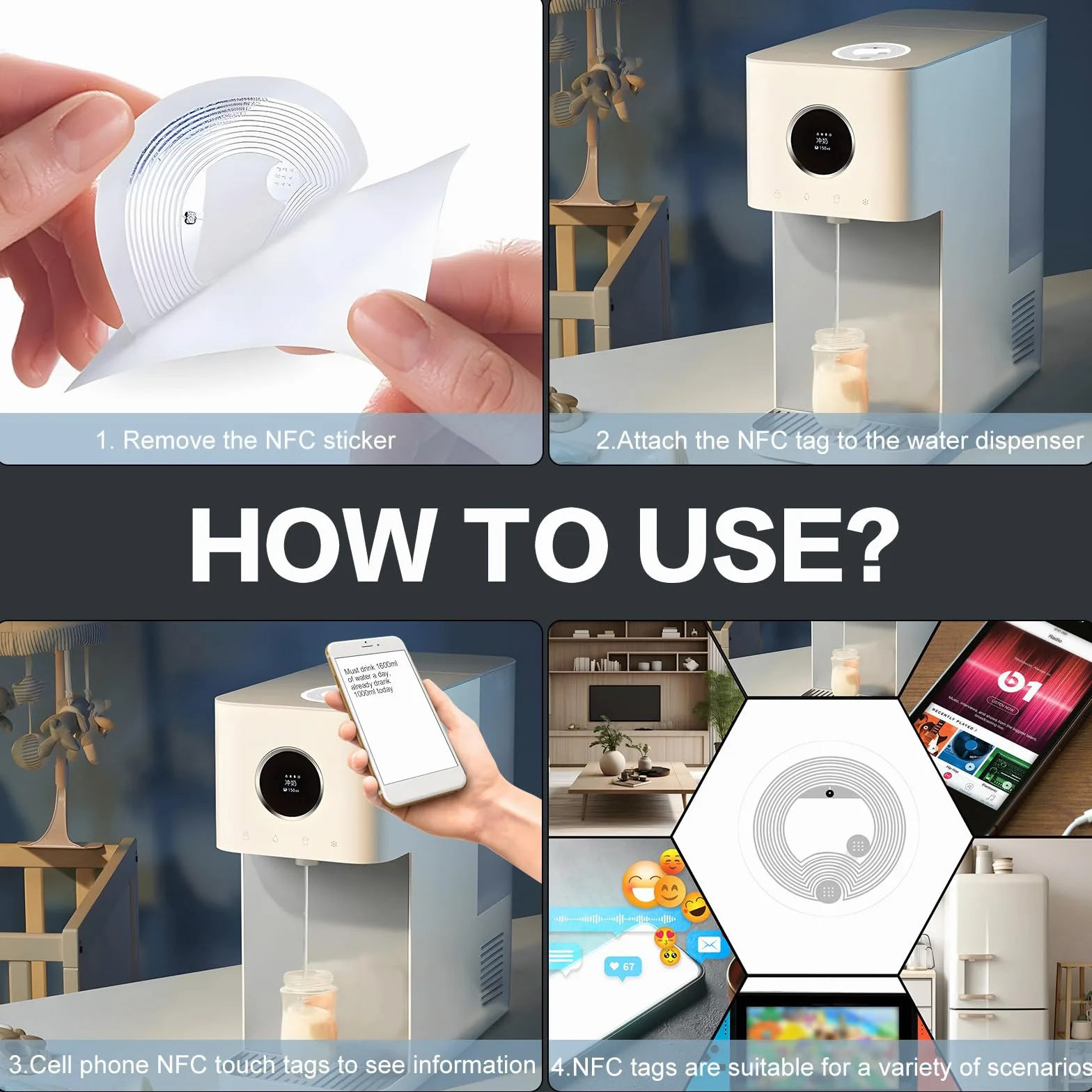 Naklejki na etykiety CHRI NFC, 50 sztuk, Nfc Tagi Ntag215 Homekit Rfid Chip do wszystkich telefonów komórkowych i urządzeń obsługujących NFC