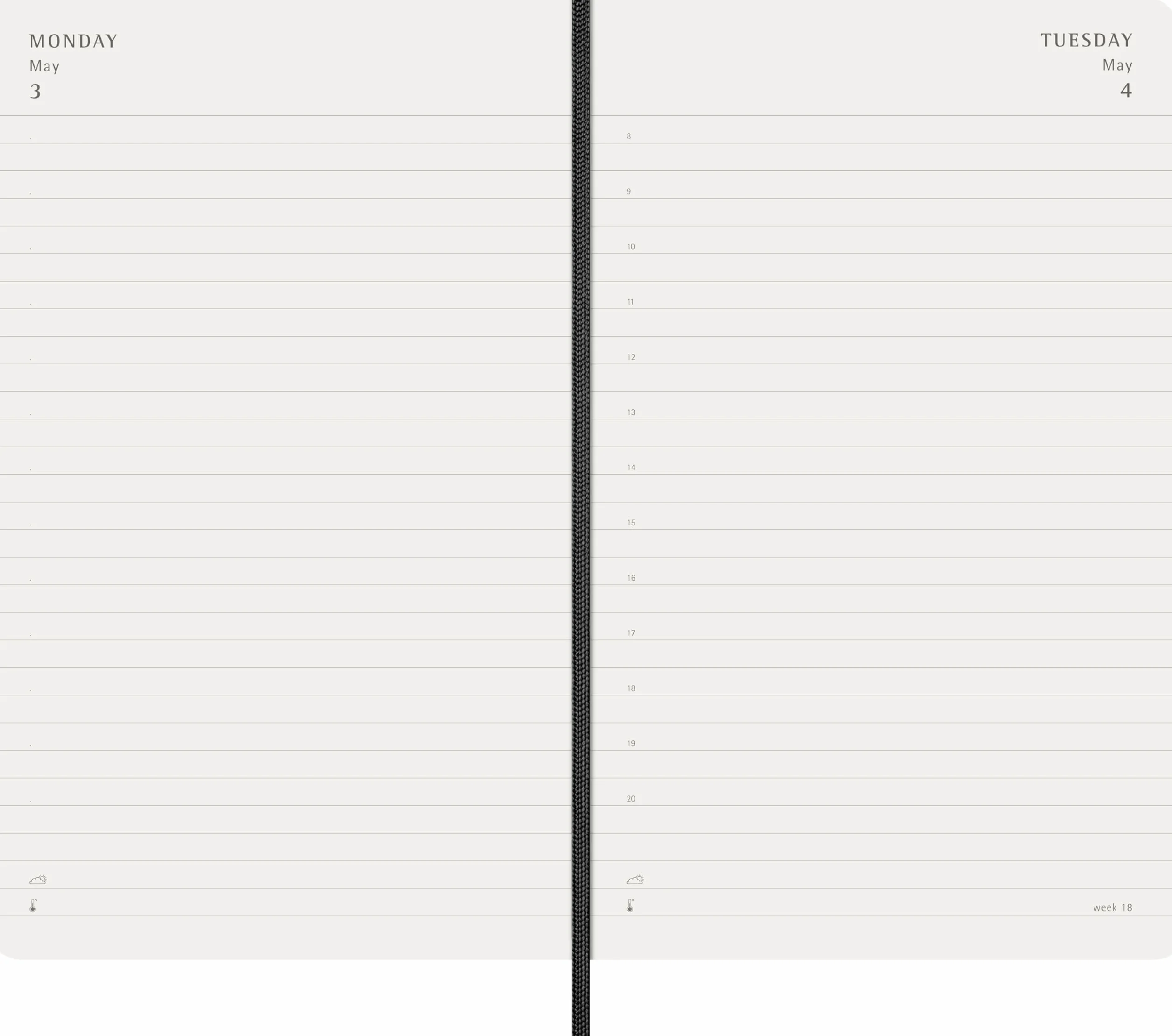 Moleskine Kalendarz dzienny 2026-2027 – 18-miesięczny kalendarz z miękką okładką i zamknięciem na gumkę, kolor czarny, rozmiar L 13 x 21 cm