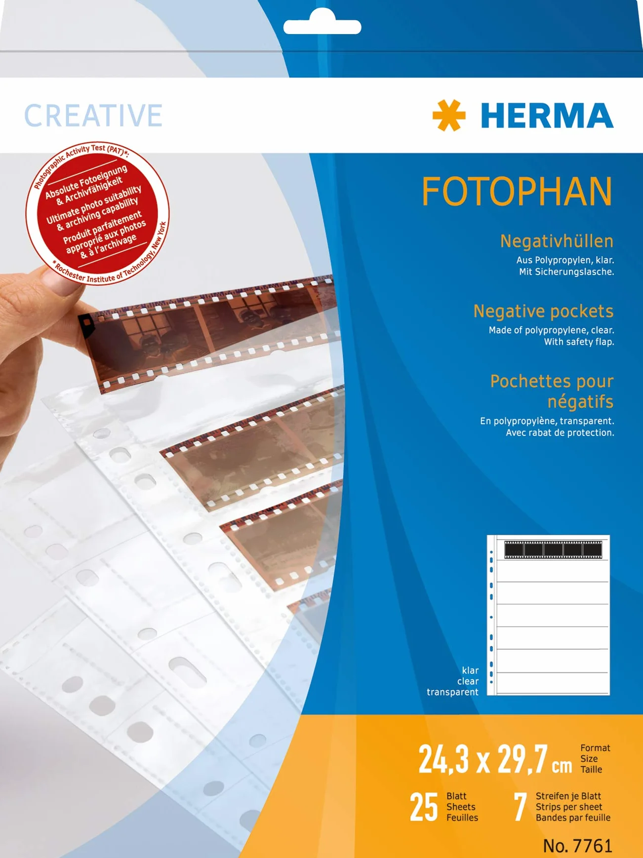 Herma Fotophan 7761 Koszulki na Negatywy, Przezroczysty