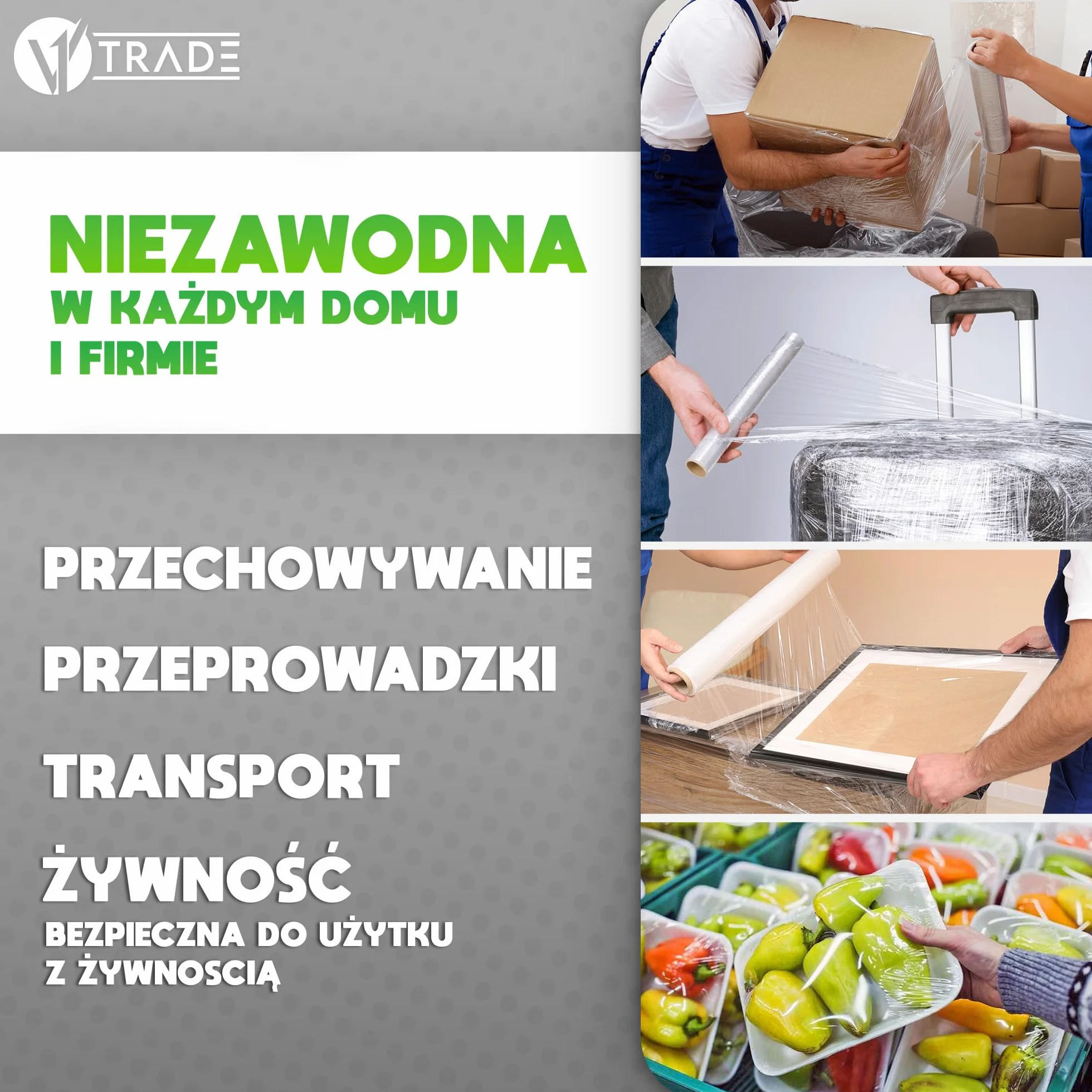 Folia stretch przezroczysta 1,5 kg 23 mikrometry 100 m 40 cm