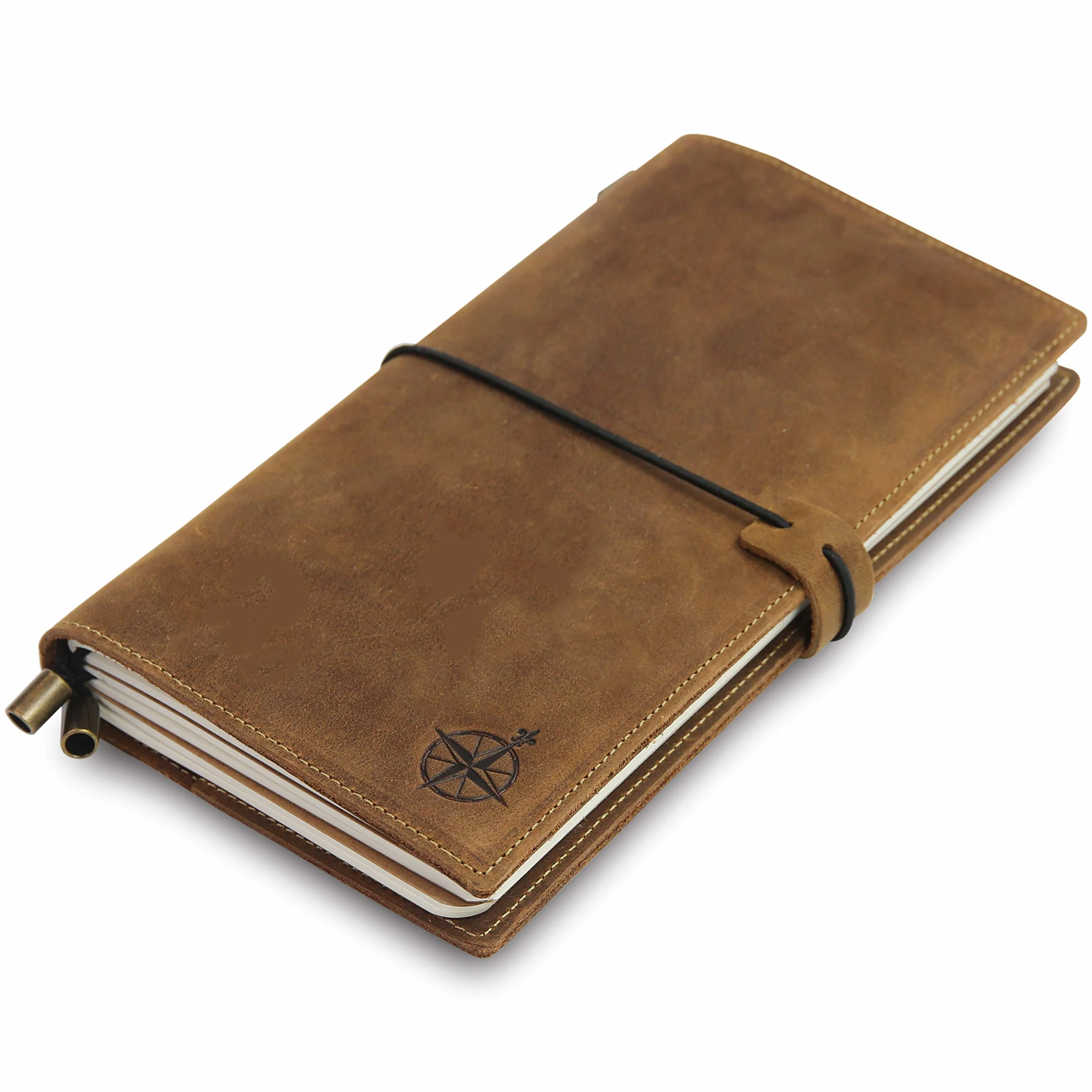 WANDERINGS Skórzany notatnik organizer 22 x 11,5 cm prawdziwa skóra