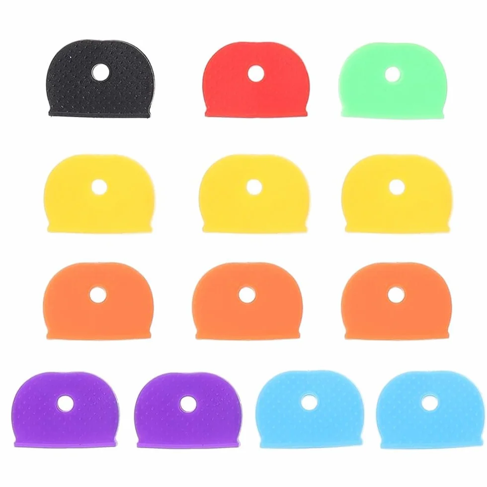 Namvo 12 szt. os?on na klucze, etui na klucze, plastikowe identyfikatory, breloki, etykieta, identyfikator, kolory, identyfikator, klucze, do standardowych kluczy do domu p?askiego, 12 szt