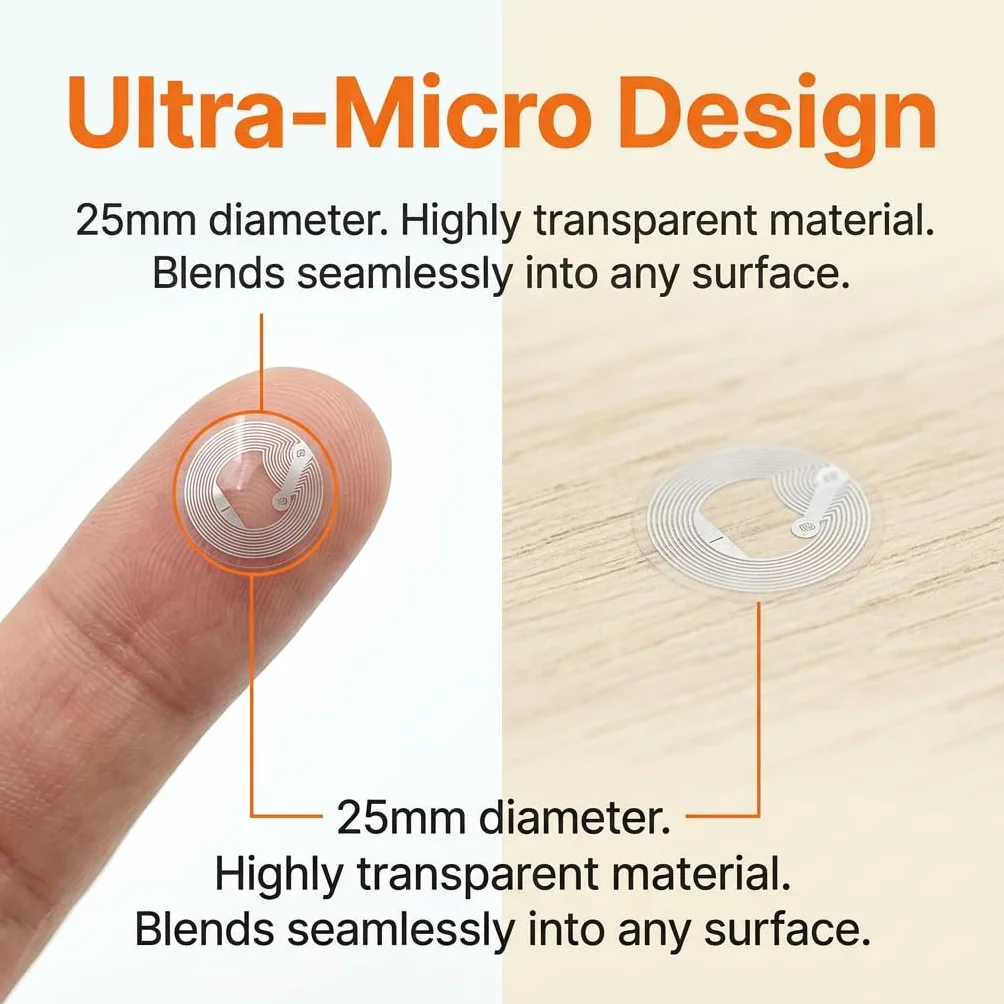 50 sztuk naklejek NFC NTAG215, 25 mm, okrągłe, samoprzylepne, programowalne, pamięć 504 bajtów, do inteligentnego domu, automatyzacji, skrótów, kompatybilne z urządzeniami z systemem Android i iOS
