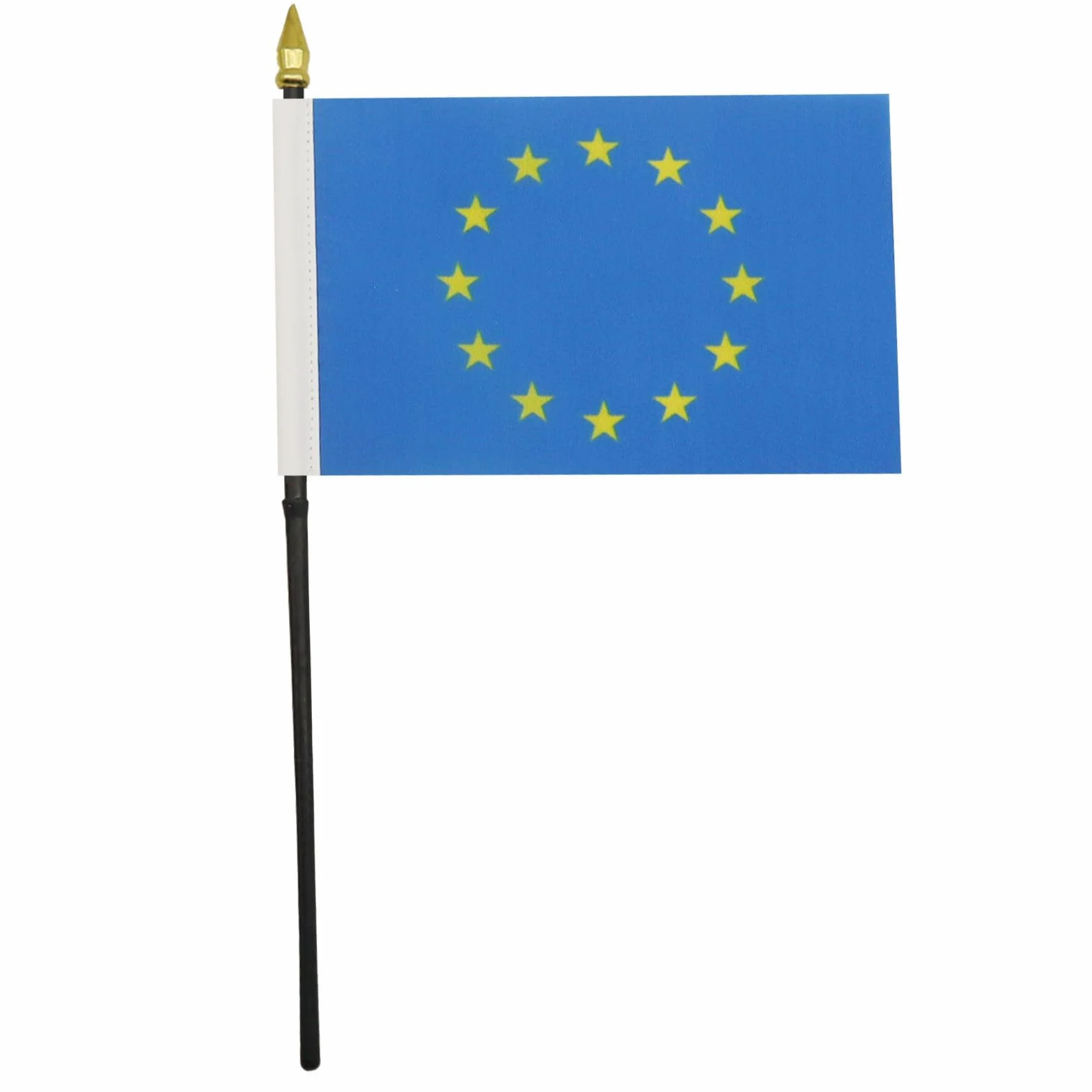 Drapeau de Table Europe avec Pointe Or, 15cm x 10cm