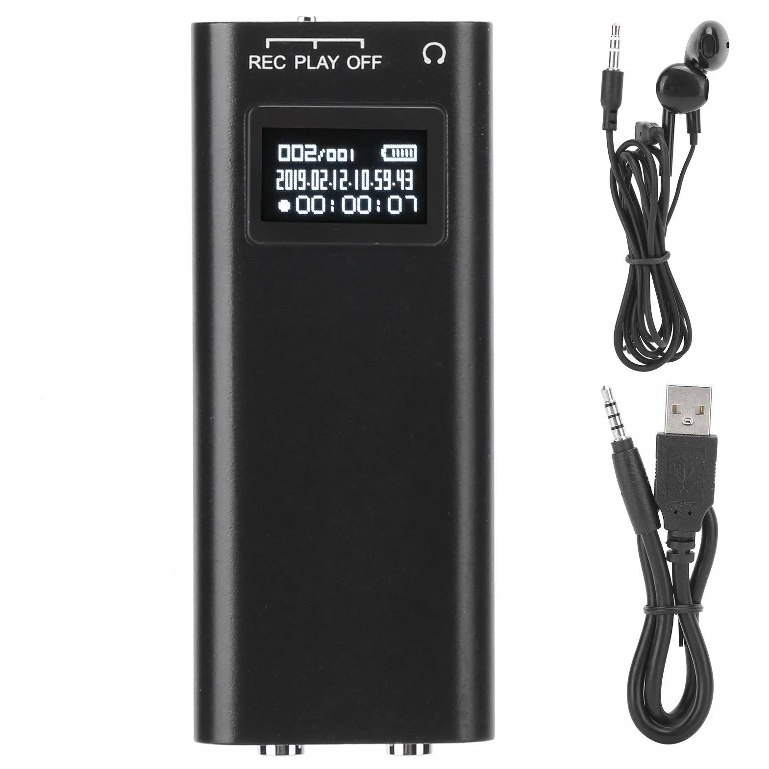 03 Cyfrowy dyktafon głosowy, mini rejestrator audio, mały rozmiar i lekki dla studentów dorosłych (32 GB)