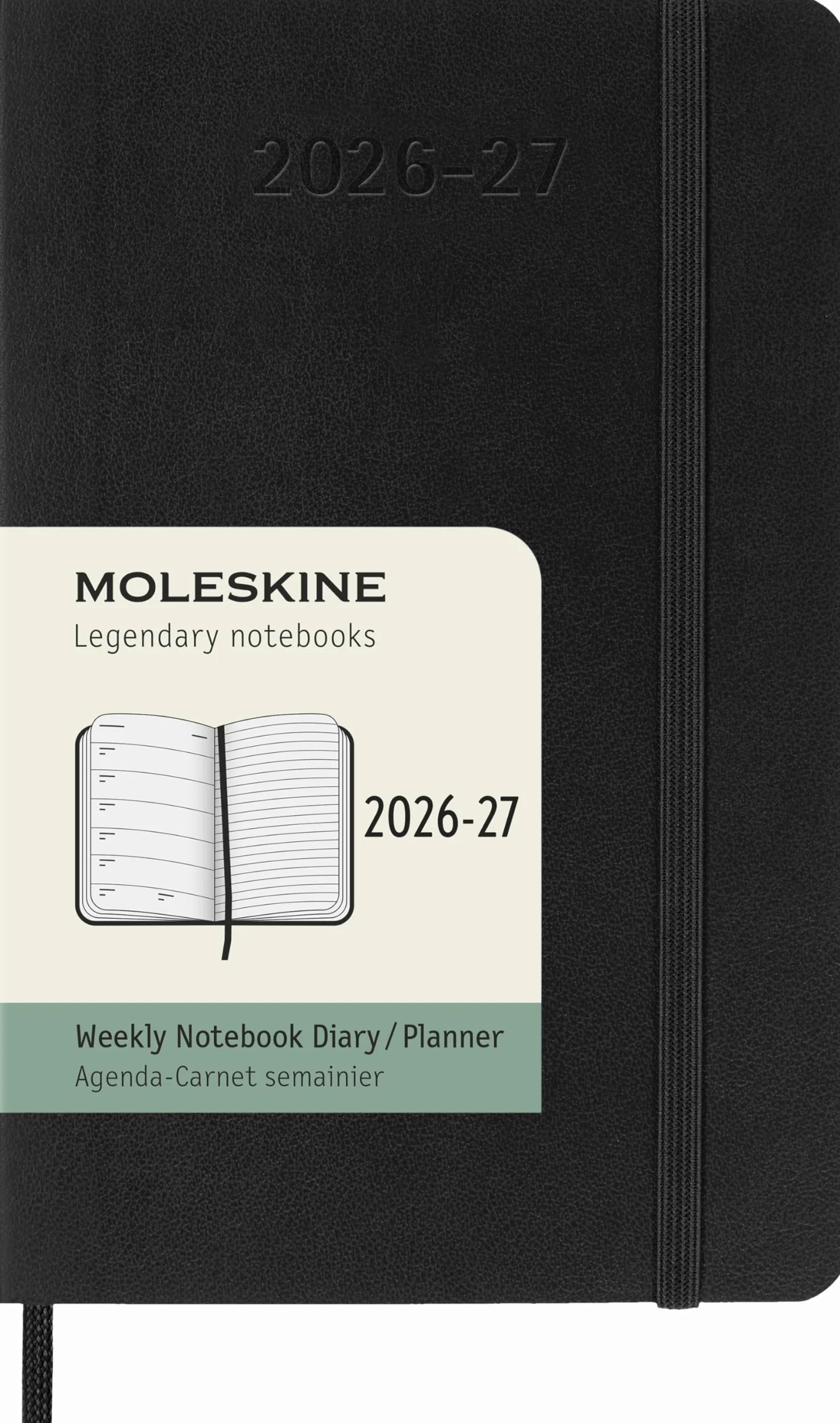 Moleskine Planer tygodniowy 2026-2027 18-miesięczny, miękka okładka, czarny, rozmiar kieszeni 9 x 14 cm