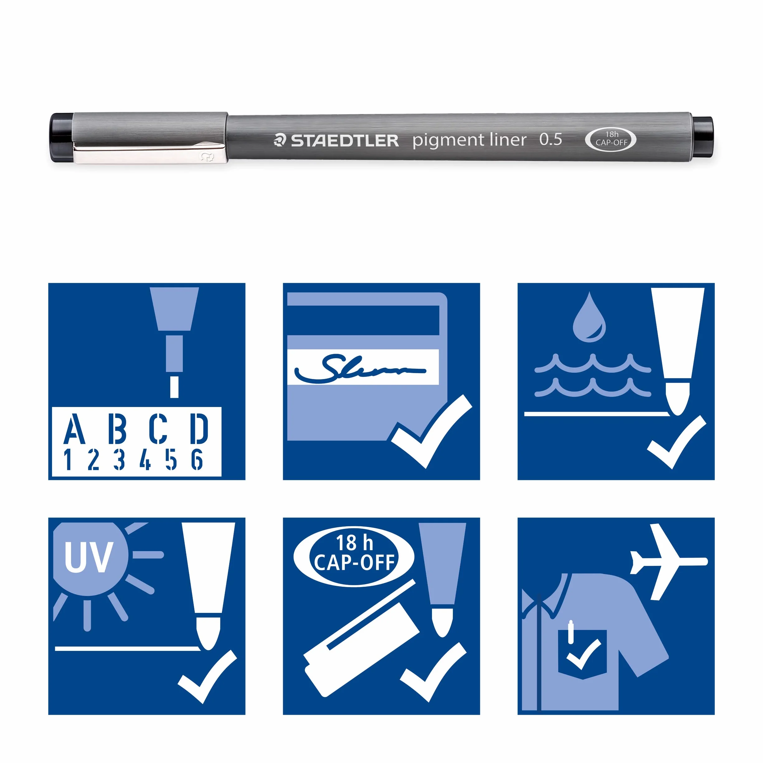Staedtler 308 SB6P Zestaw Cienkopisów Czarny 6 sztuk